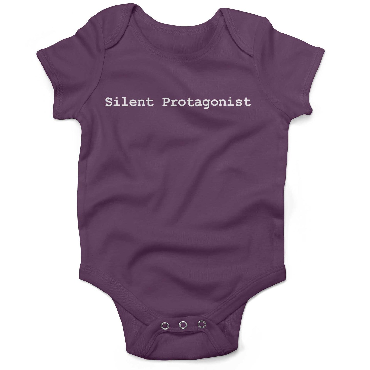 Silent Protagonist Infant Bodysuit or Raglan Tee-Organic Purple-3-6 months