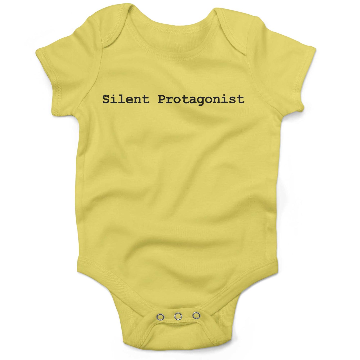 Silent Protagonist Infant Bodysuit or Raglan Tee-Yellow-3-6 months