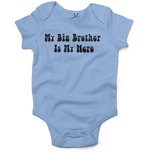 My Big Brother Is My Hero Infant Bodysuit or Raglan Tee-Organic Baby Blue-3-6 months