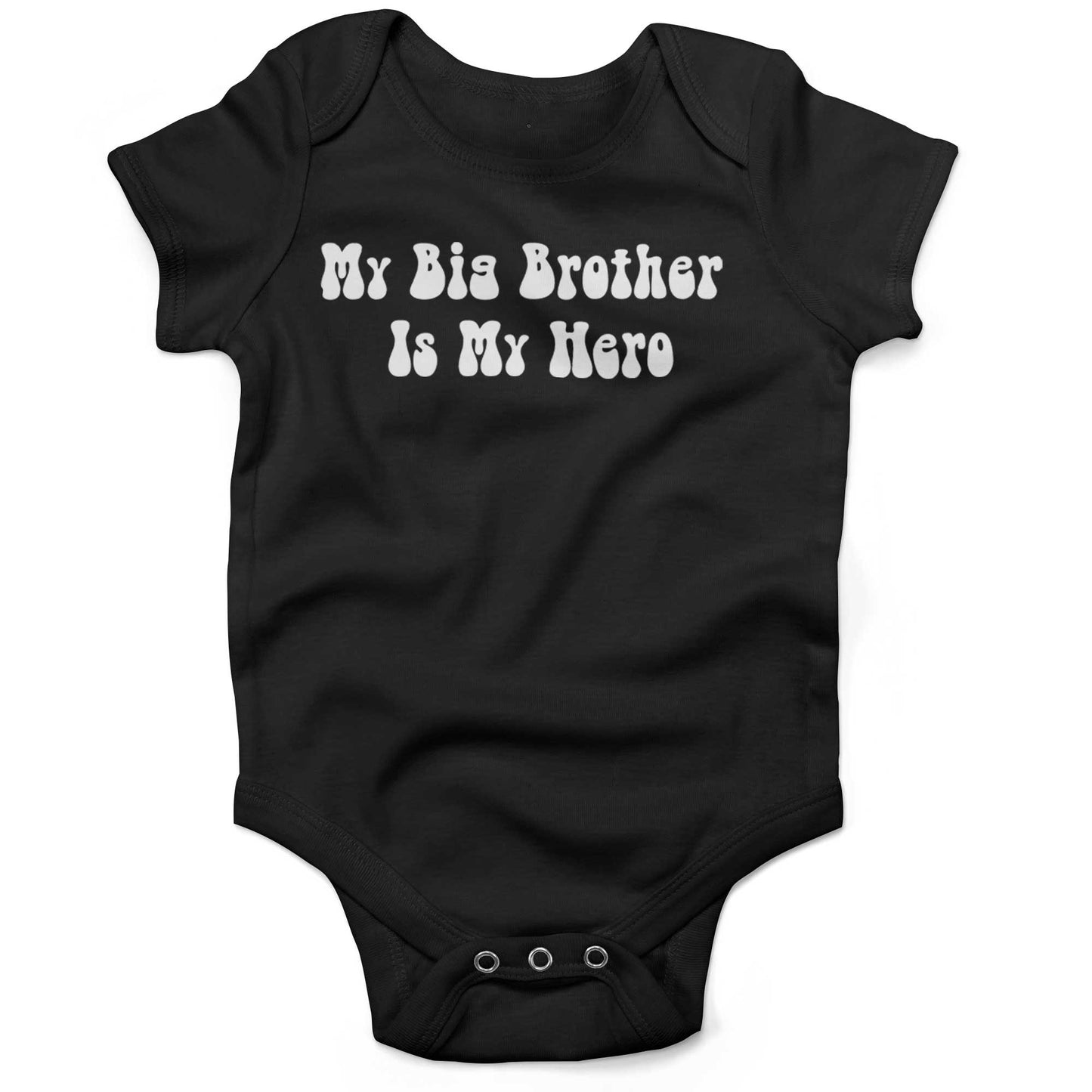 My Big Brother Is My Hero Infant Bodysuit or Raglan Tee-Organic Black-3-6 months