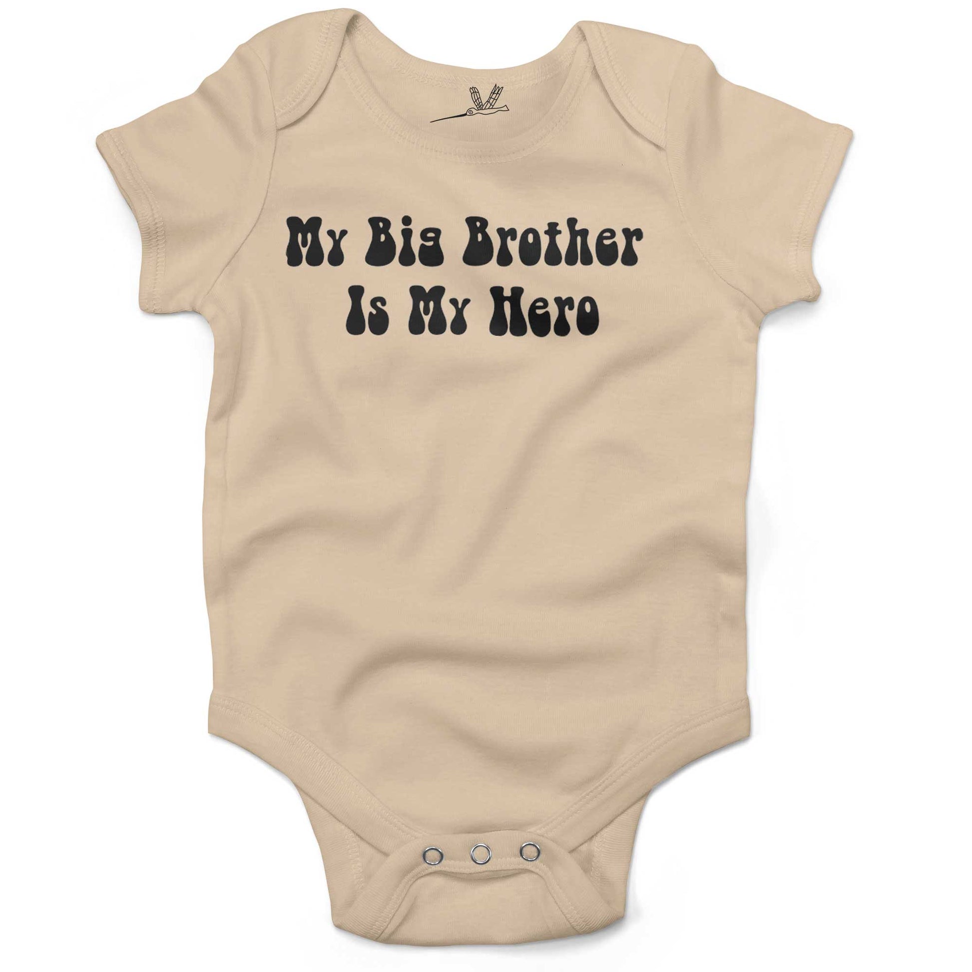 My Big Brother Is My Hero Infant Bodysuit or Raglan Tee-Organic Natural-3-6 months