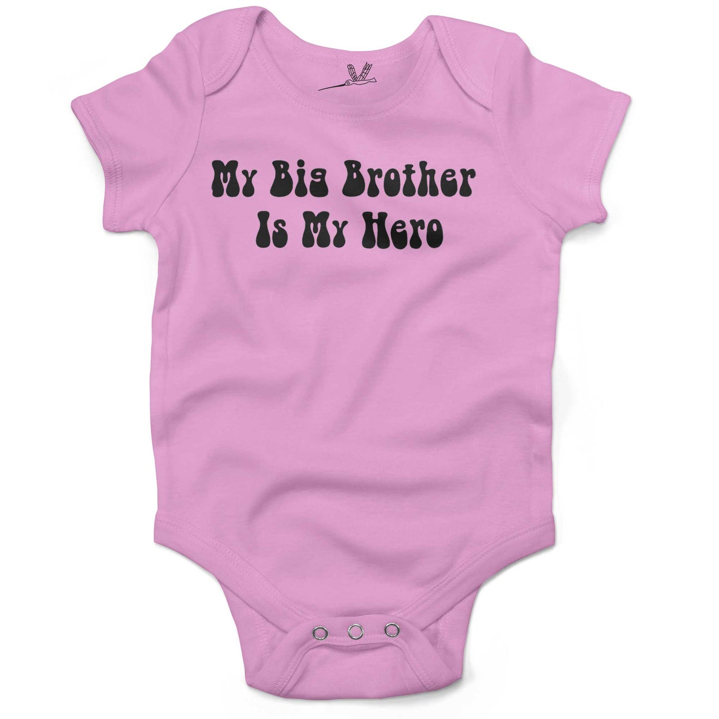 My Big Brother Is My Hero Infant Bodysuit or Raglan Tee-Organic Pink-3-6 months