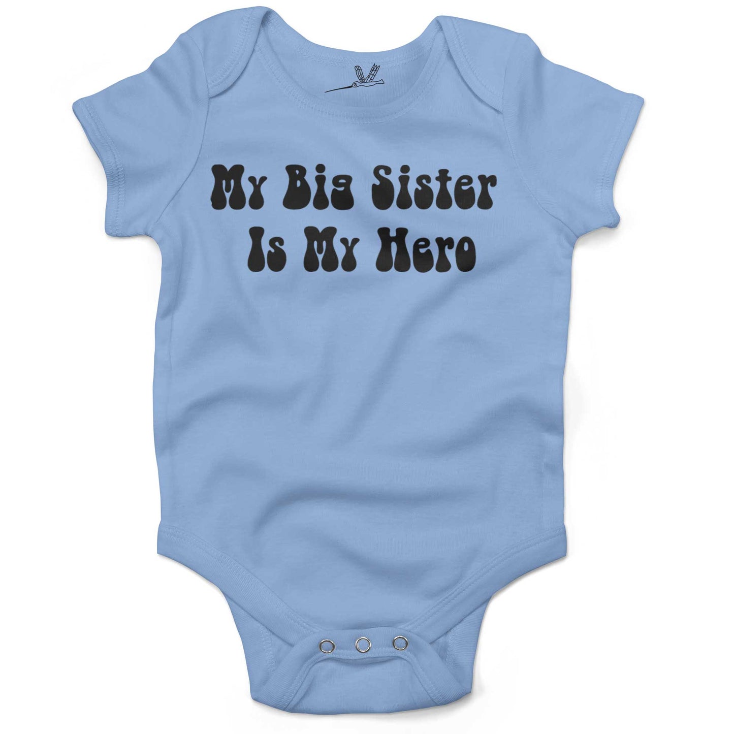 My Big Sister Is My Hero Infant Bodysuit or Raglan Tee-Organic Baby Blue-3-6 months