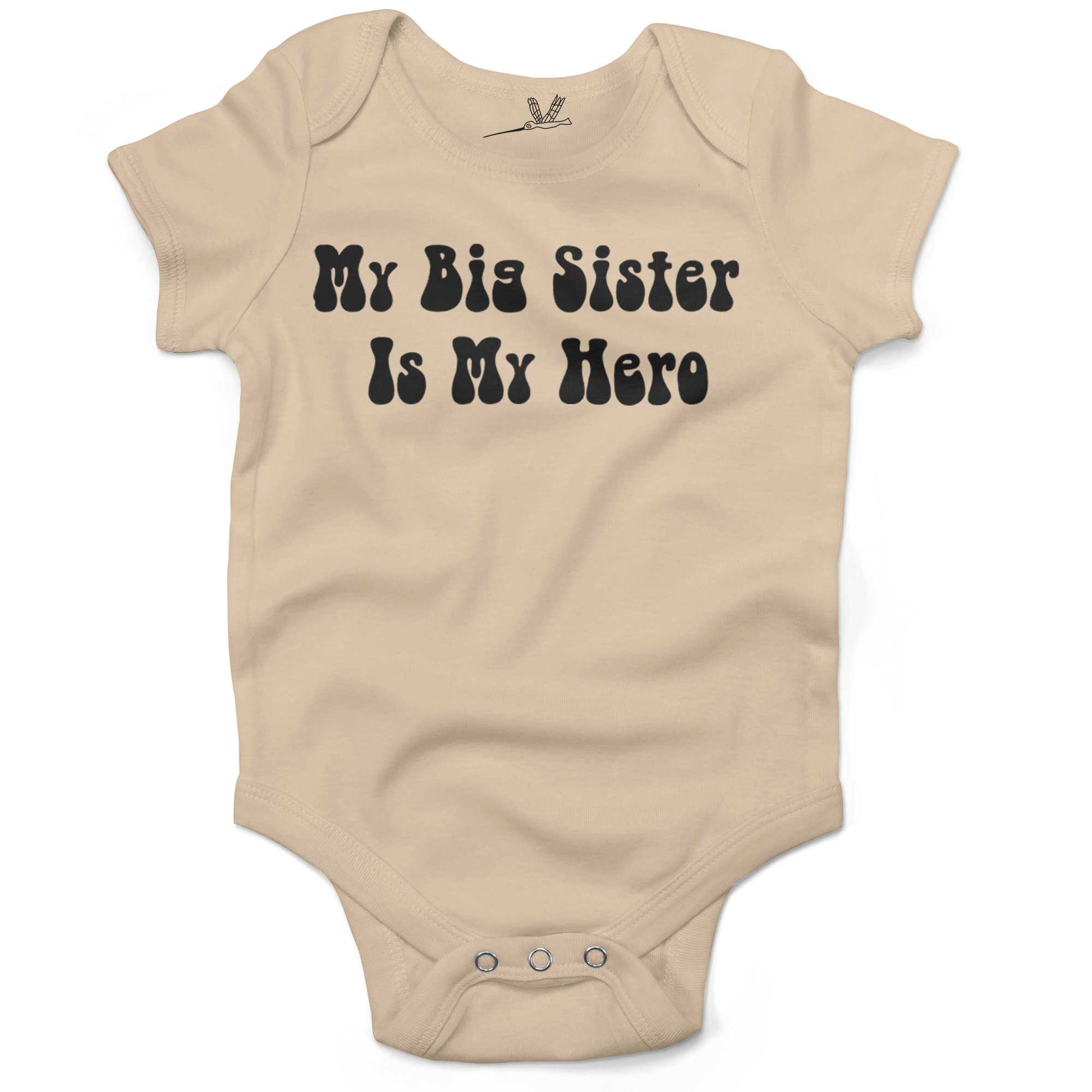 My Big Sister Is My Hero Infant Bodysuit or Raglan Tee-Organic Natural-3-6 months