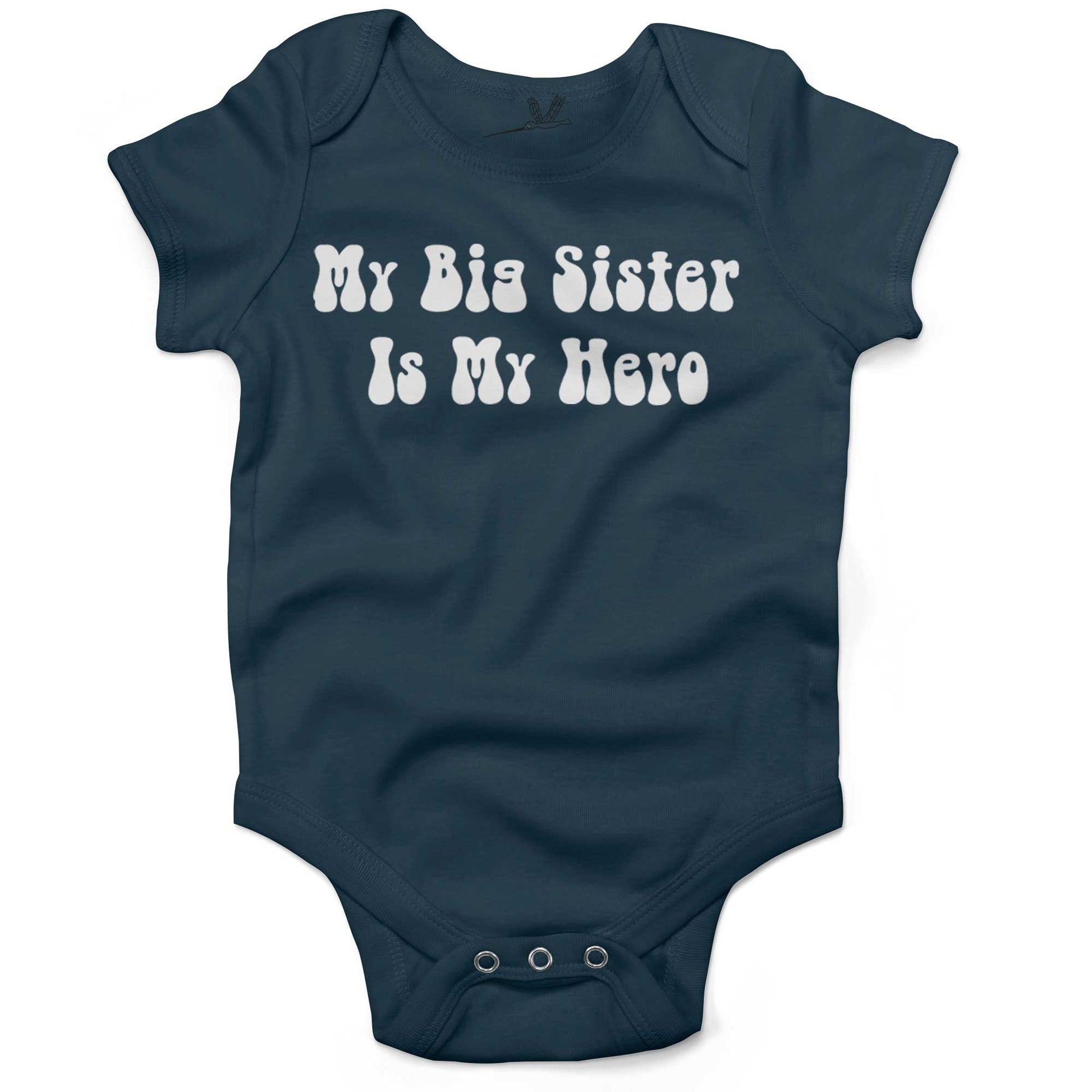 My Big Sister Is My Hero Infant Bodysuit or Raglan Tee-Organic Pacific Ocean-3-6 months