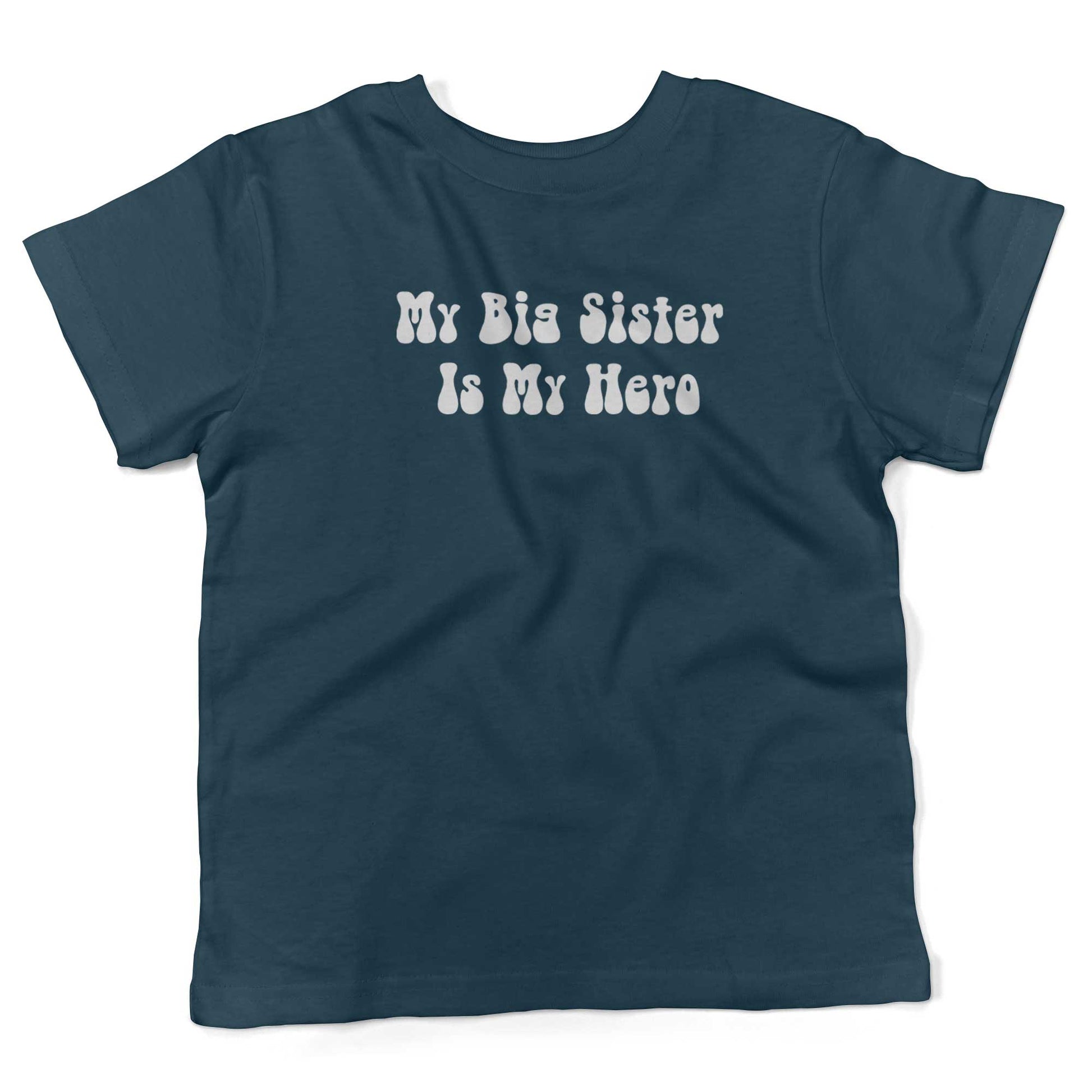 My Big Sister Is My Hero Toddler Shirt-Organic Pacific Blue-2T