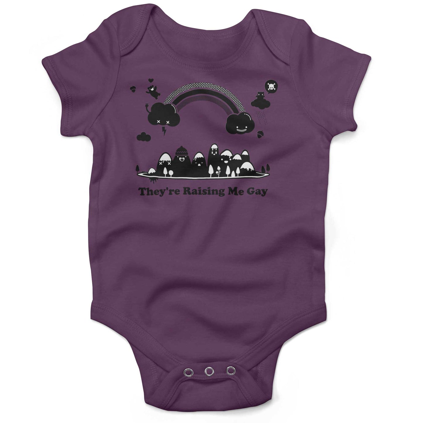 They're Raising Me Gay Infant Bodysuit or Raglan Tee-Organic Purple-3-6 months