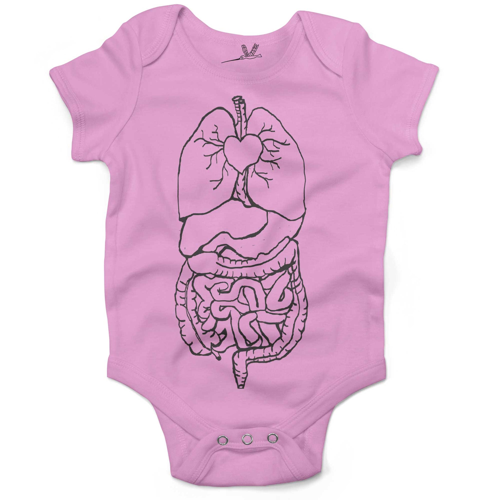 Digestive System Infant Bodysuit-Organic Pink-3-6 months
