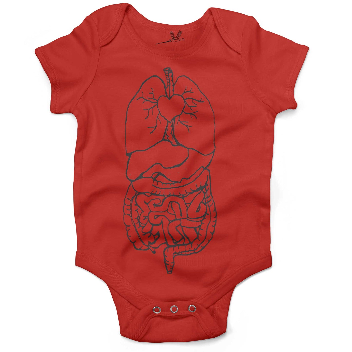 Digestive System Infant Bodysuit-Organic Red-3-6 months