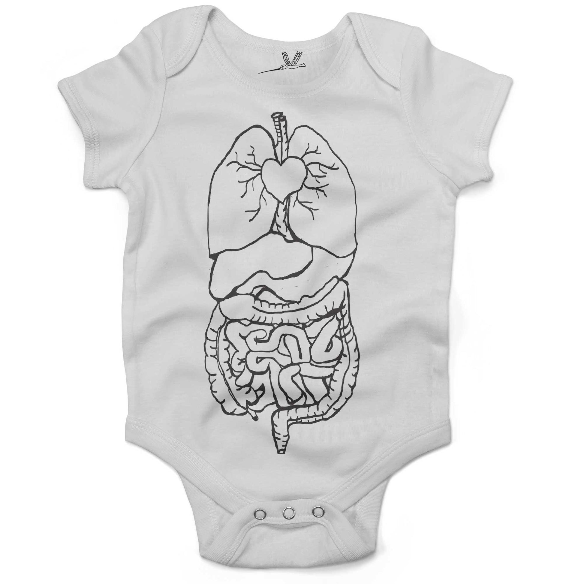 Digestive System Infant Bodysuit-White-3-6 months