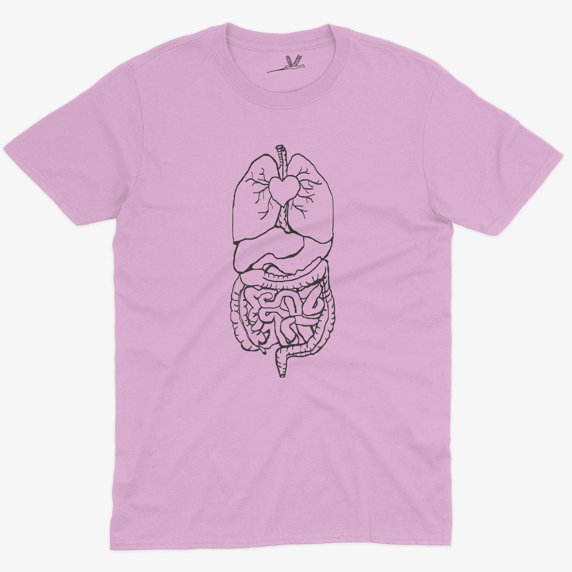 Digestive System Unisex Or Women's Cotton T-shirt-Pink-Unisex