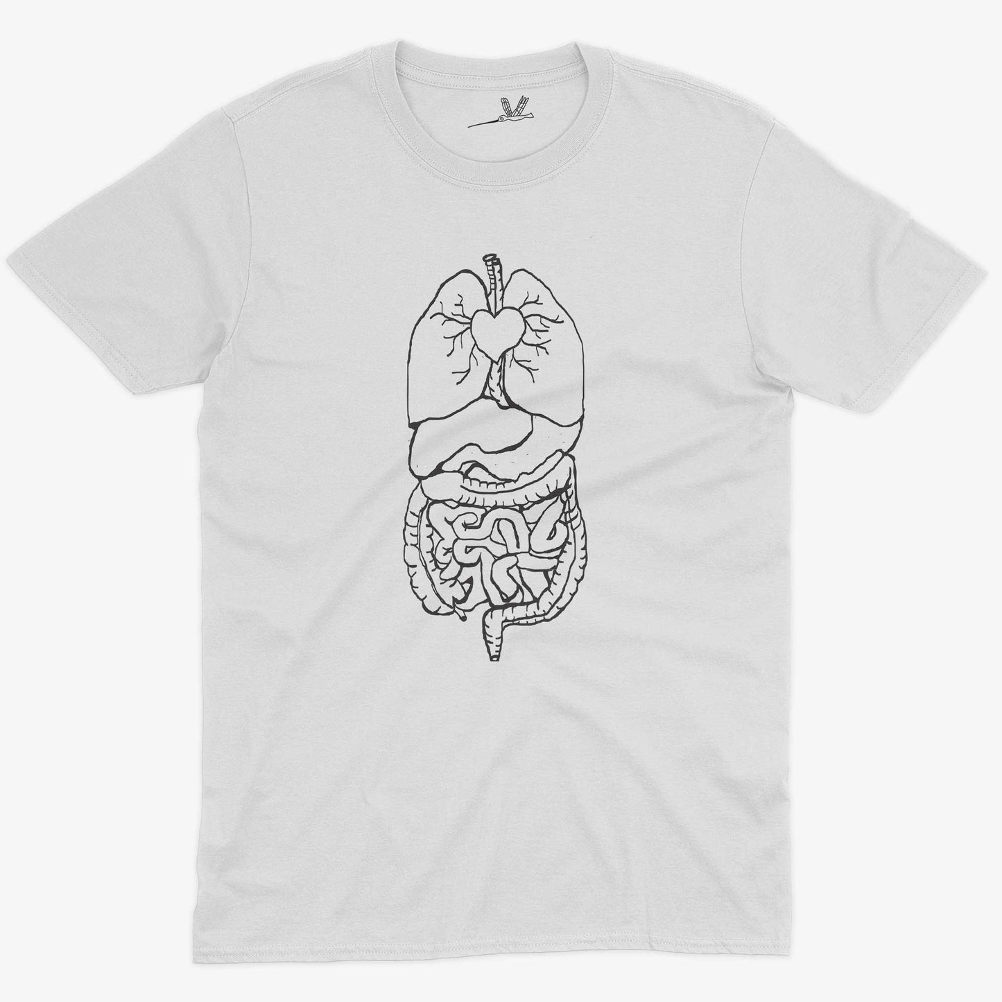 Digestive System Unisex Or Women's Cotton T-shirt-White-Unisex