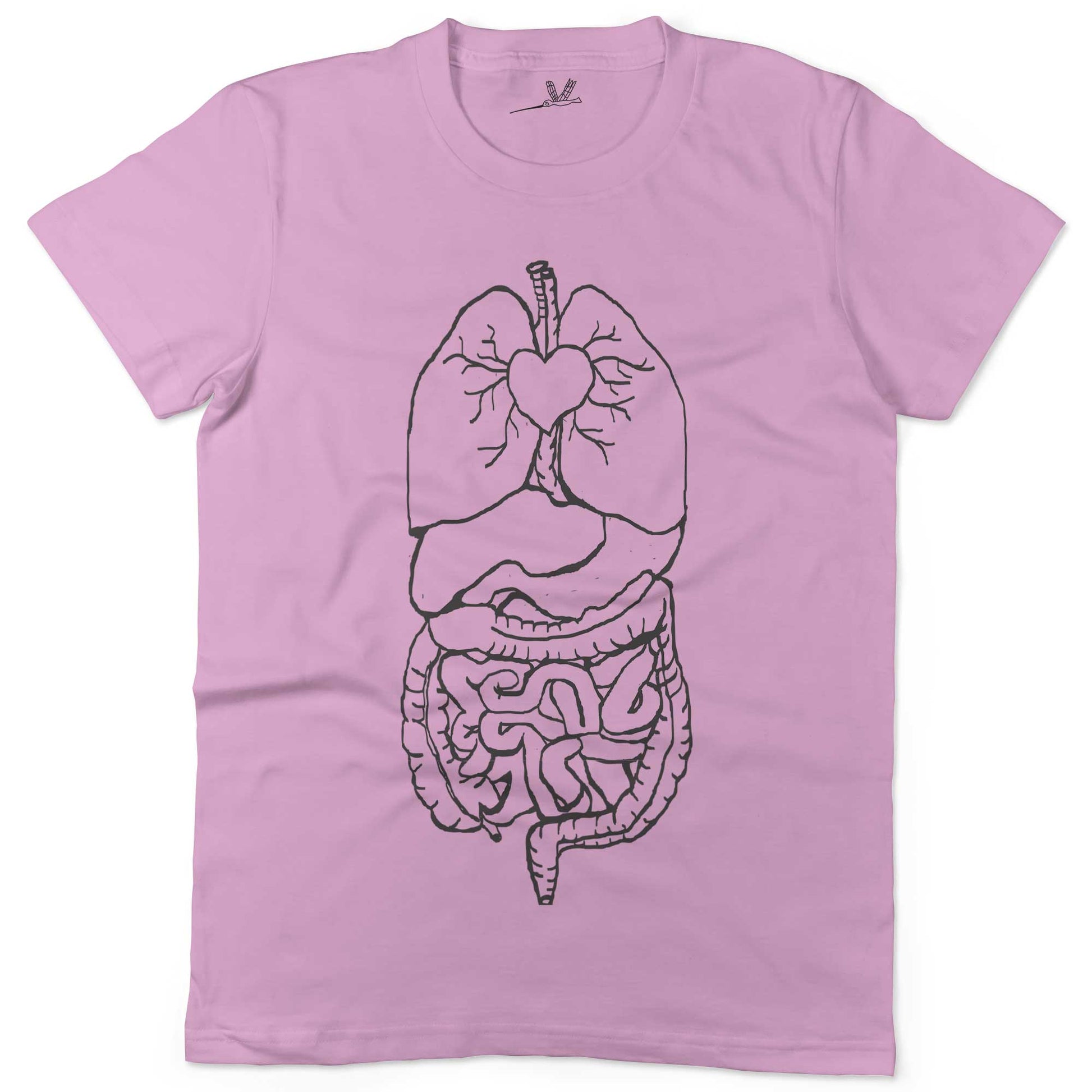 Digestive System Unisex Or Women's Cotton T-shirt-Pink-Woman