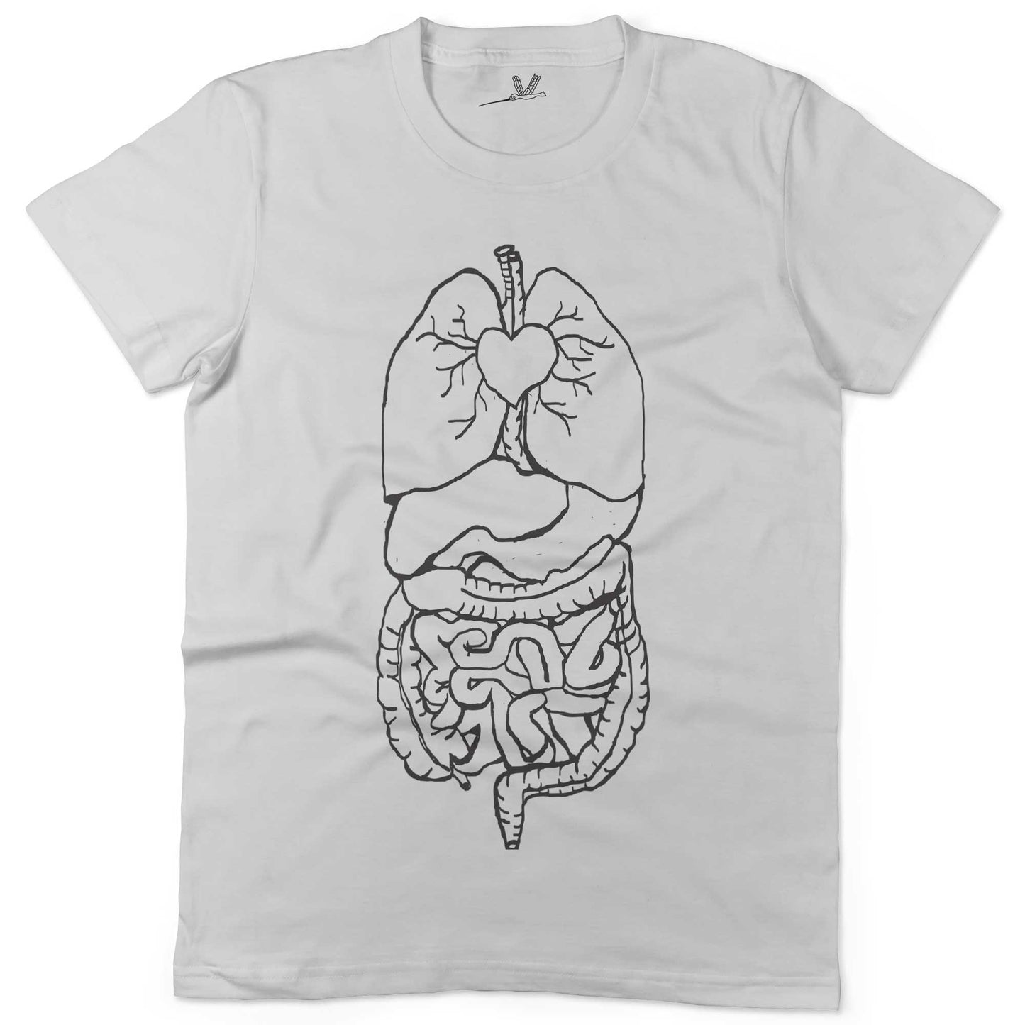 Digestive System Unisex Or Women's Cotton T-shirt-White-Woman