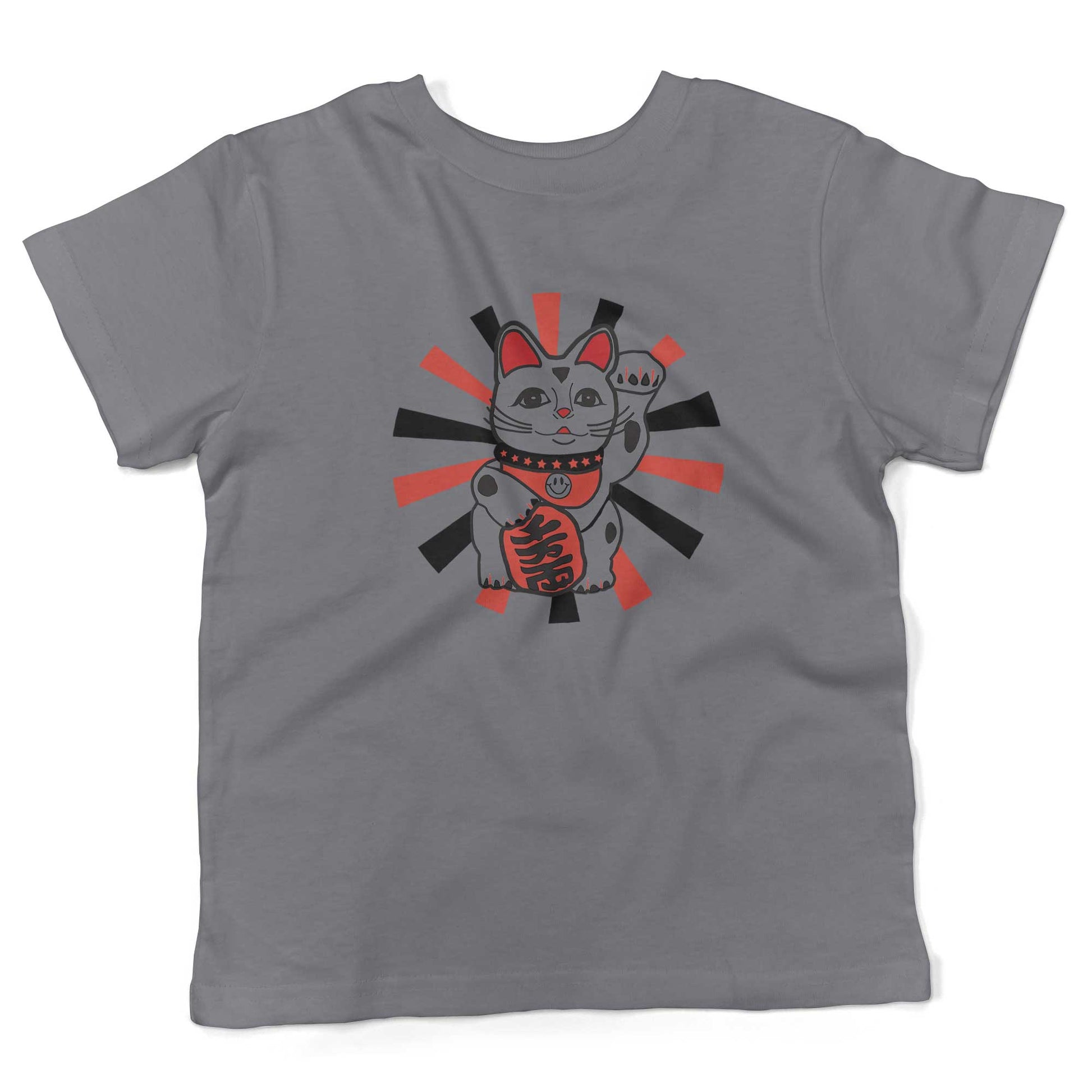 Japanese Lucky Cat Toddler Shirt-Slate-2T