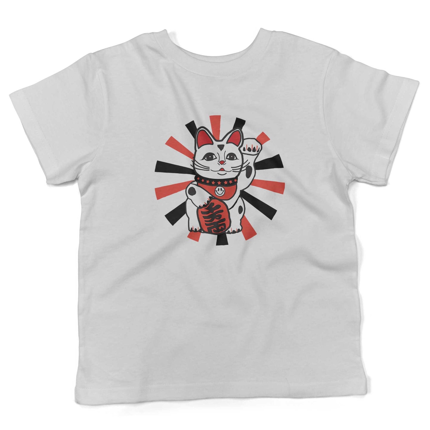 Japanese Lucky Cat Toddler Shirt-White-2T