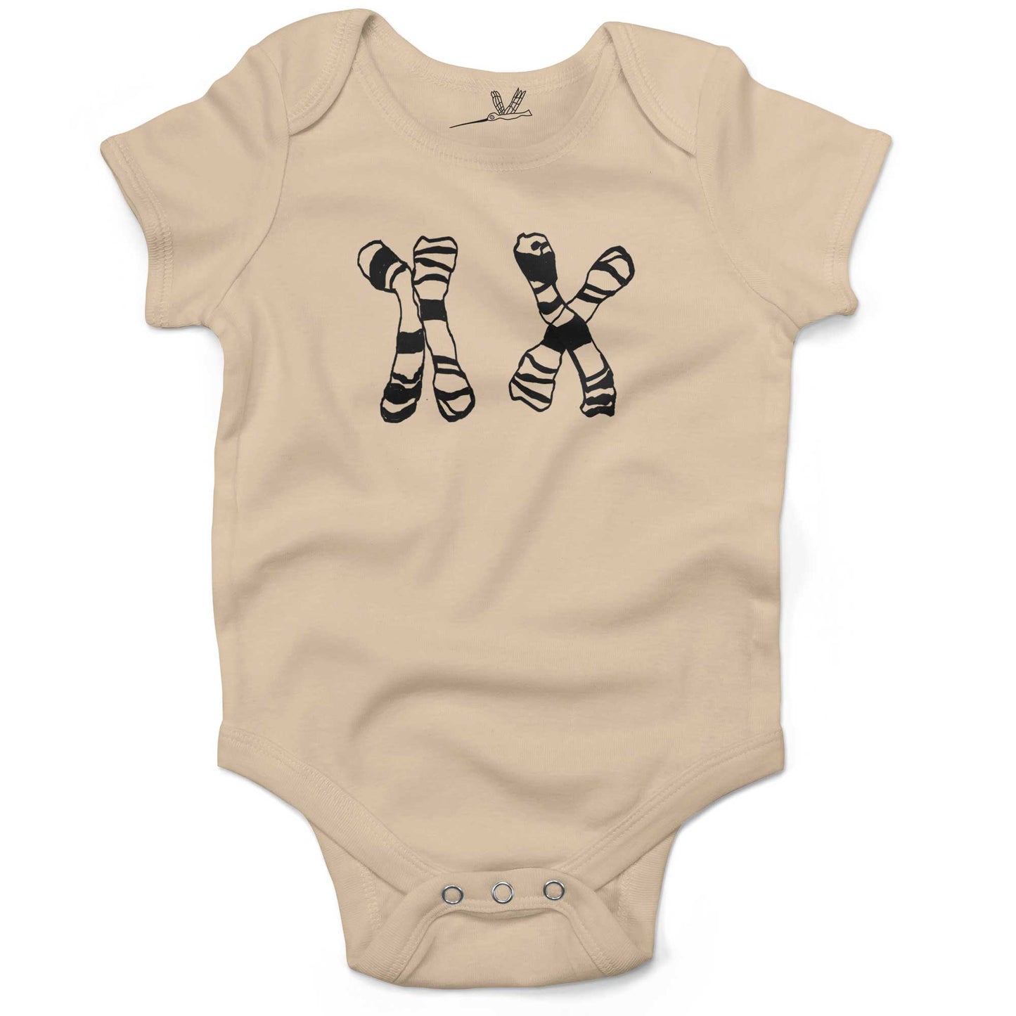 XX Girl Chromosomes Infant Bodysuit or Raglan Tee-Organic Natural-3-6 months