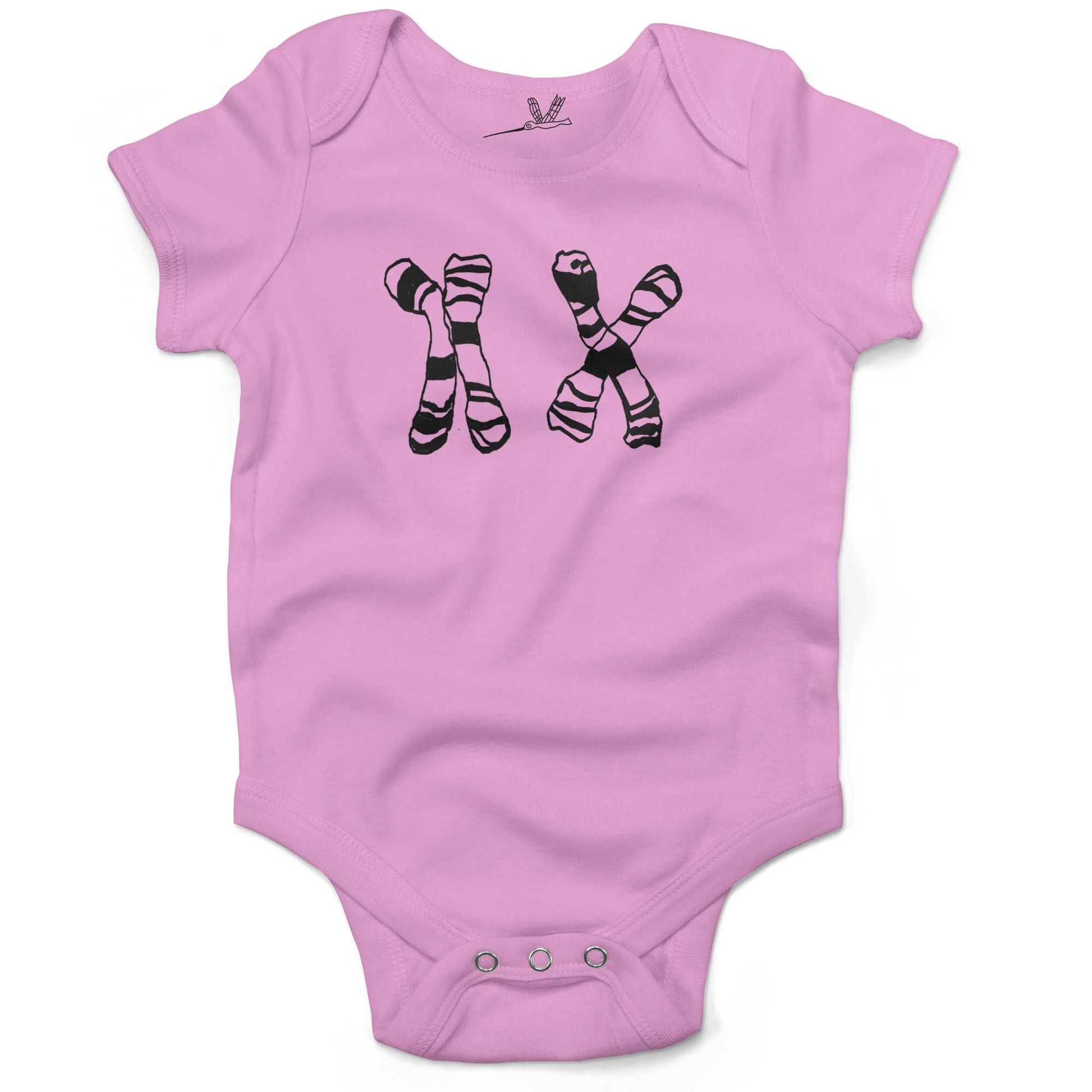 XX Girl Chromosomes Infant Bodysuit or Raglan Tee-Organic Pink-3-6 months