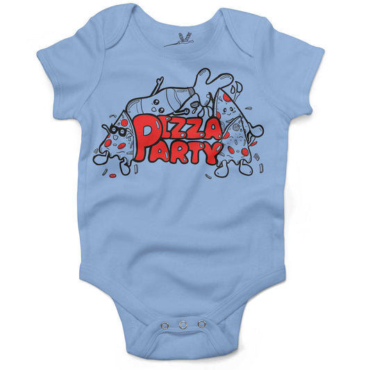 Pizza Party Infant Bodysuit or Raglan Baby Tee-Organic Baby Blue-3-6 months