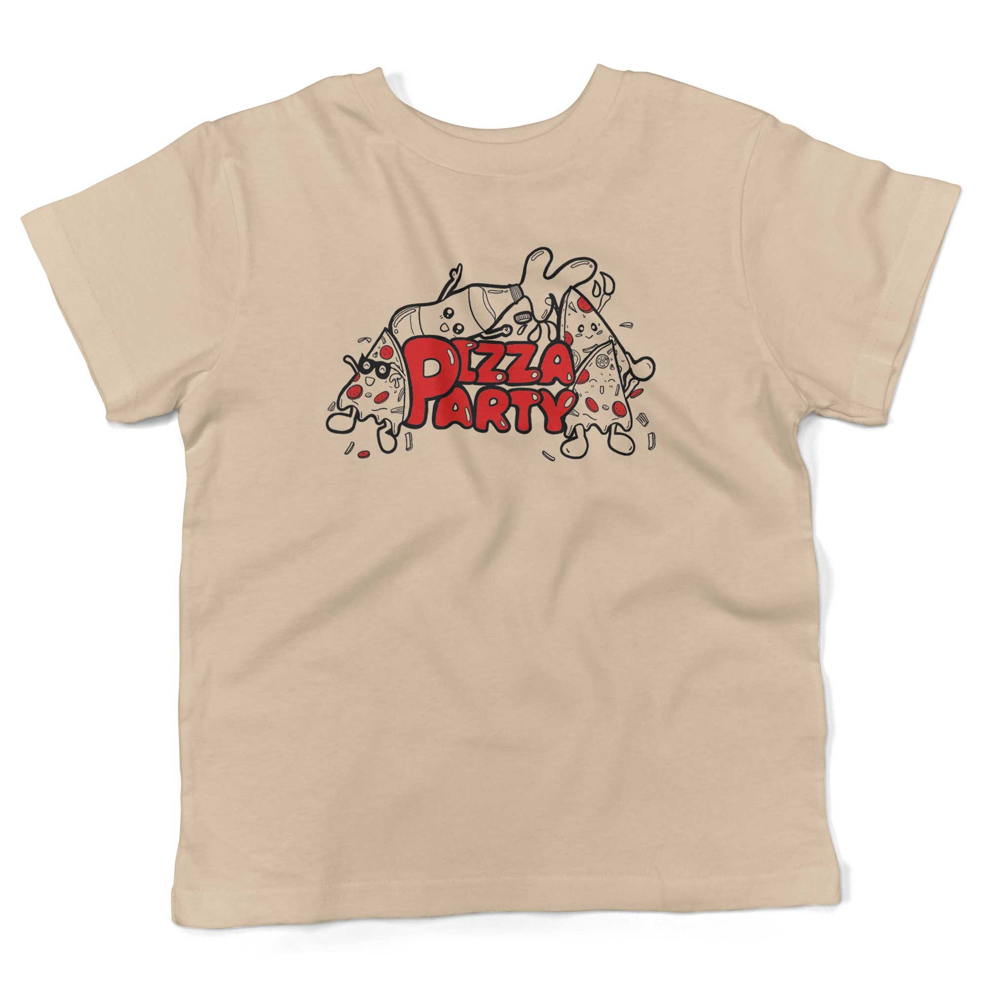 Pizza Party Toddler Shirt-Organic Natural-2T