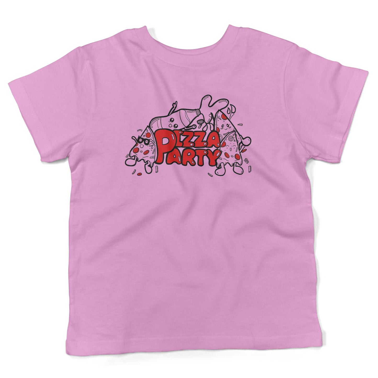Pizza Party Toddler Shirt-Organic Pink-2T