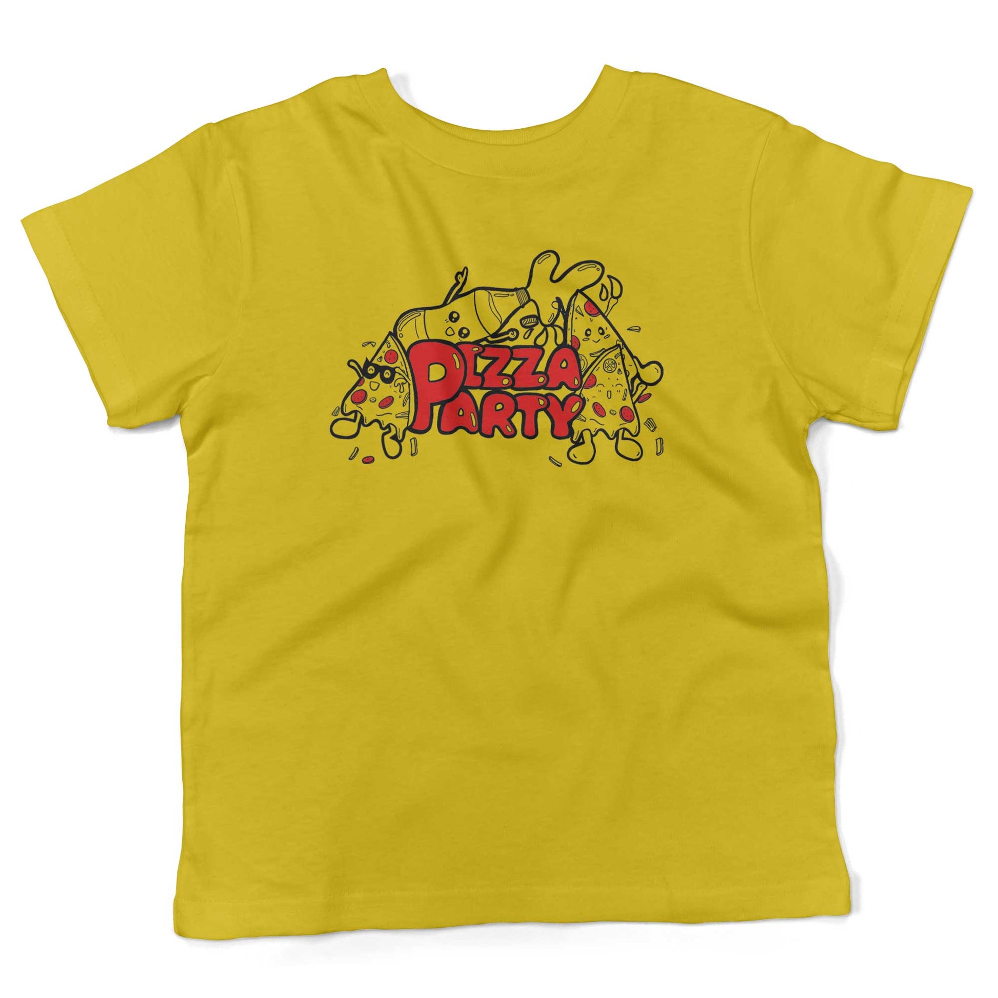 Pizza Party Toddler Shirt-Sunshine Yellow-2T