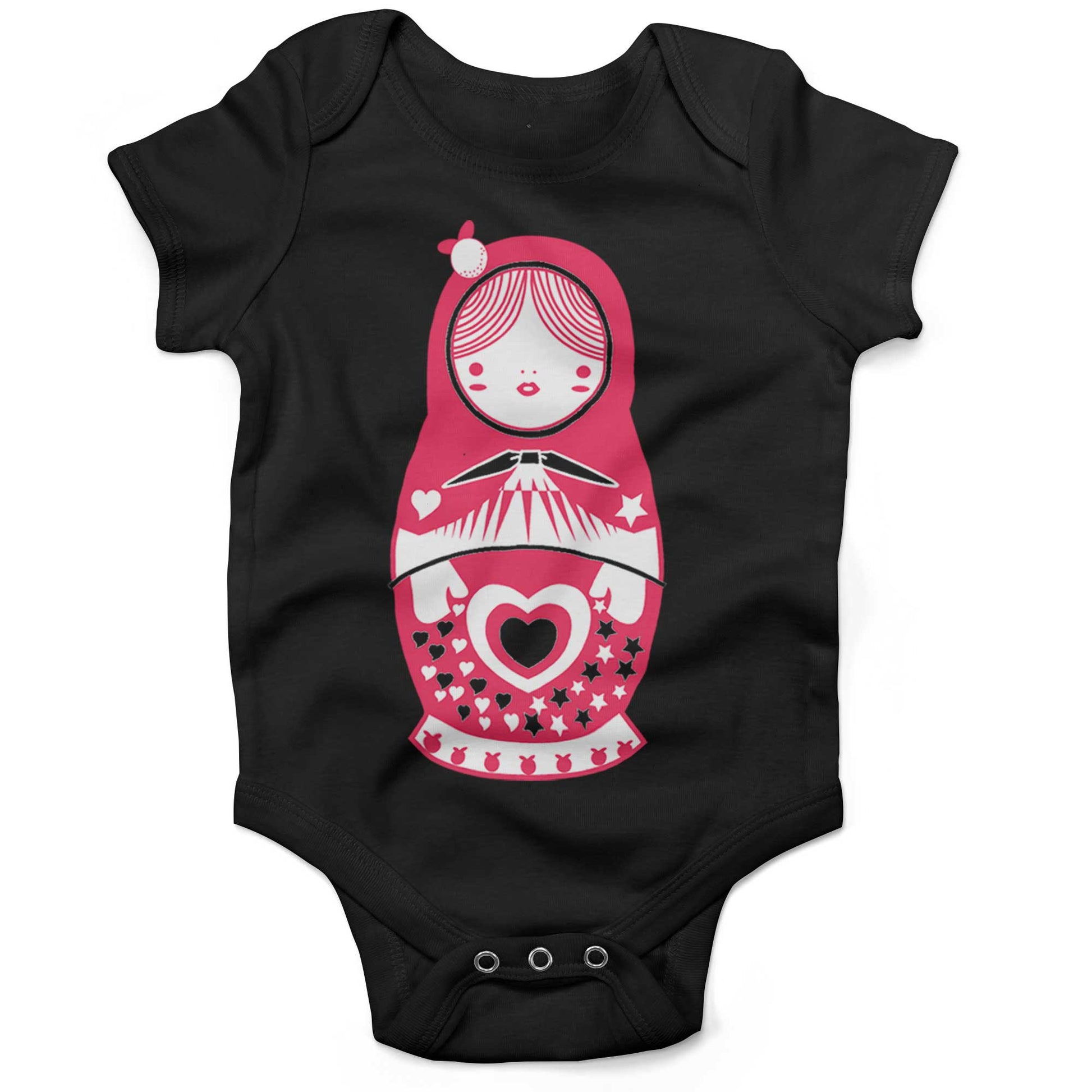Russian Doll Infant Bodysuit or Raglan Tee-Organic Black-3-6 months