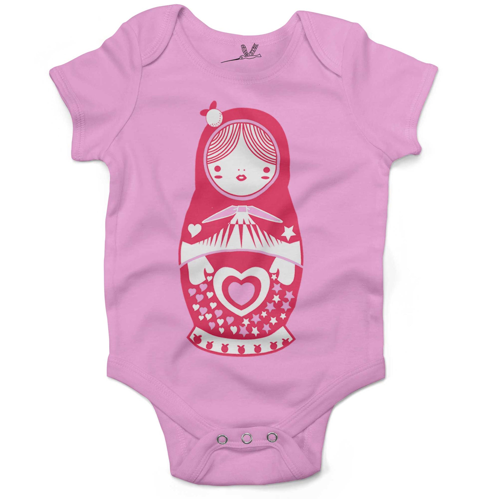 Russian Doll Infant Bodysuit or Raglan Tee-Organic Pink-3-6 months