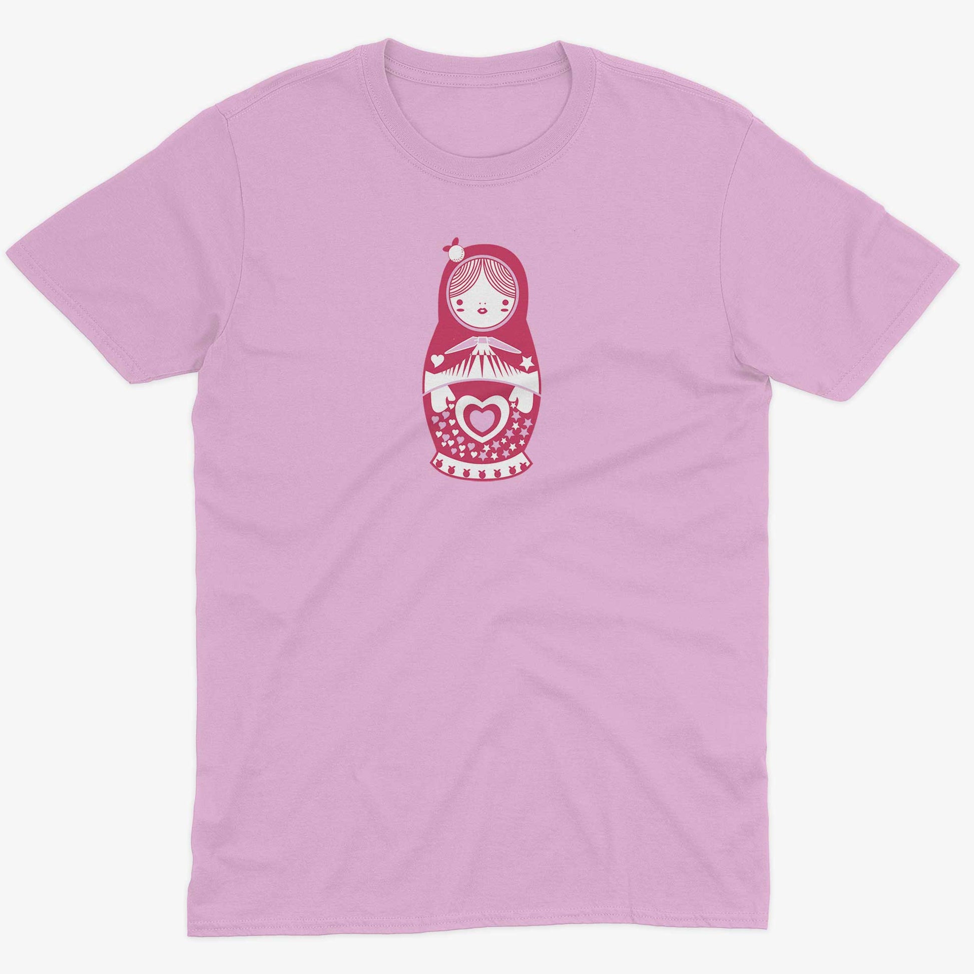 Russian Doll Unisex Or Women's Cotton T-shirt-Pink-Unisex