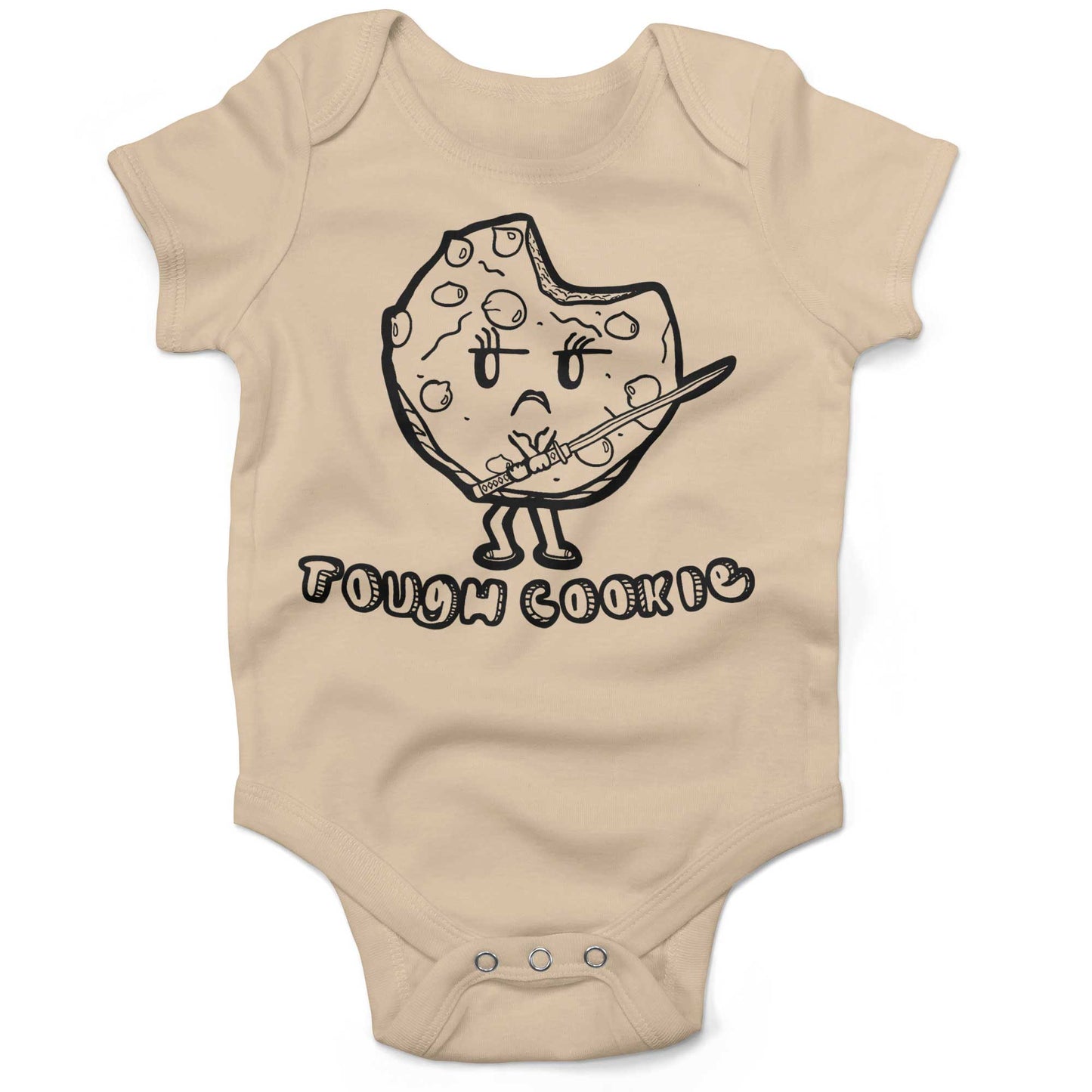 Tough Cookie Infant Bodysuit or Raglan Tee-Organic Natural-3-6 months
