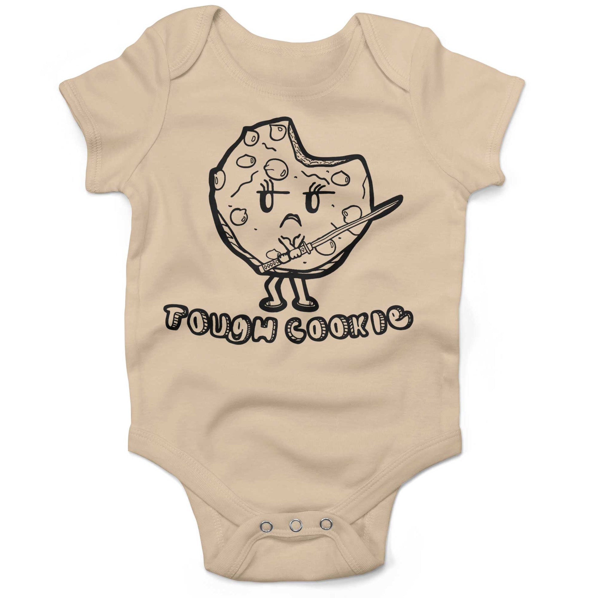 Tough Cookie Infant Bodysuit or Raglan Tee-Organic Natural-3-6 months