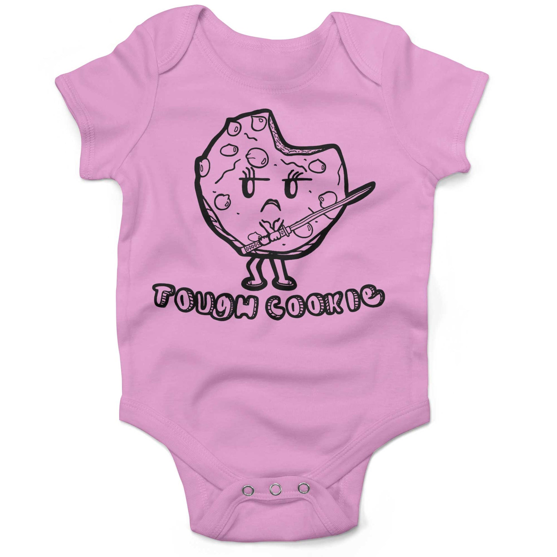 Tough Cookie Infant Bodysuit or Raglan Tee-Organic Pink-3-6 months