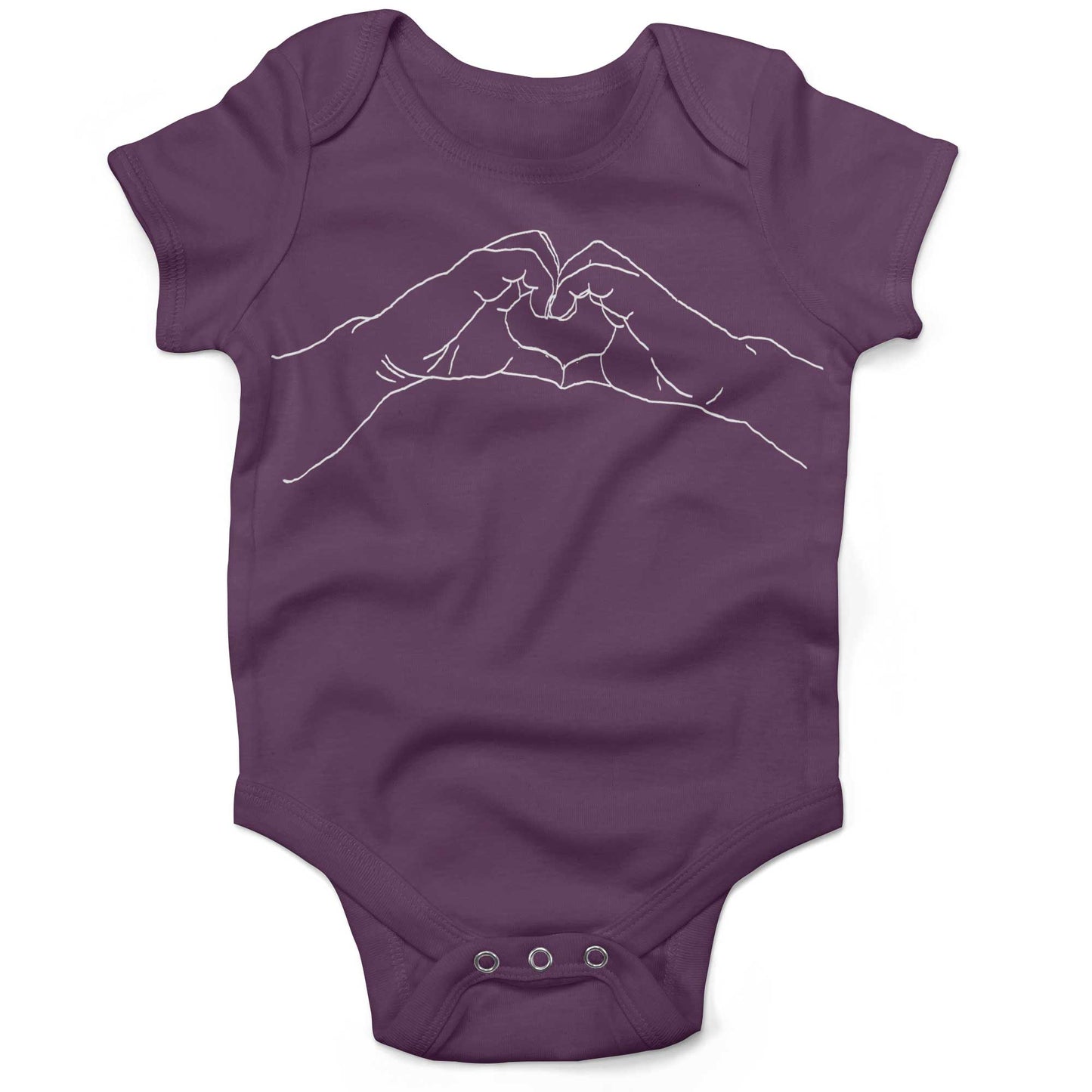 Heart Hands Infant Bodysuit or Raglan Tee-Organic Purple-3-6 months