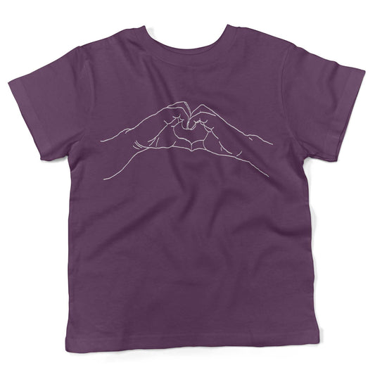 Heart Hands Toddler Shirt-Organic Purple-2T