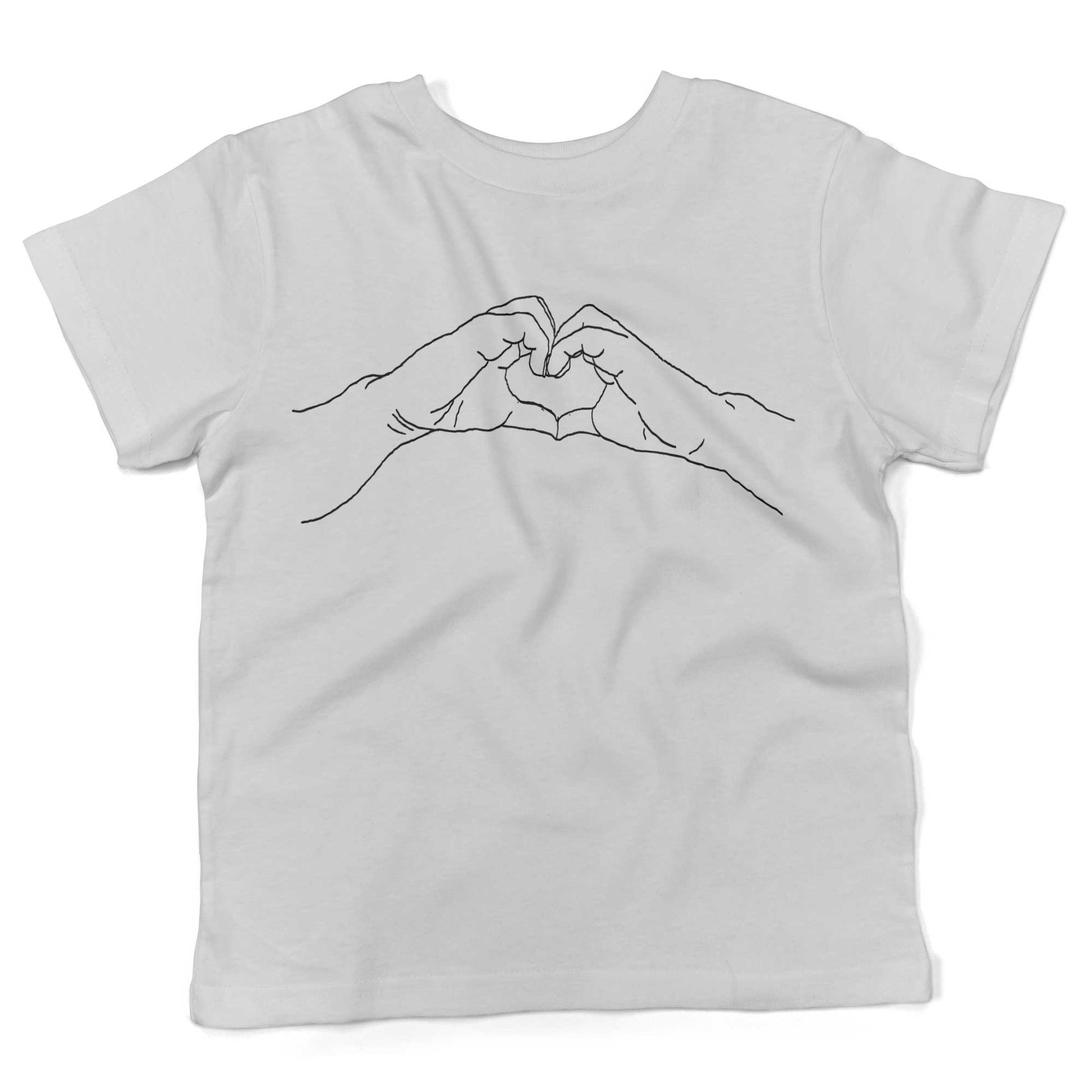 Heart Hands Toddler Shirt-White-2T