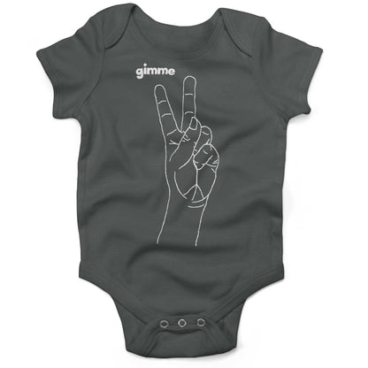 Peace Hand Symbol Infant Bodysuit or Raglan Tee-Organic Asphalt-3-6 months