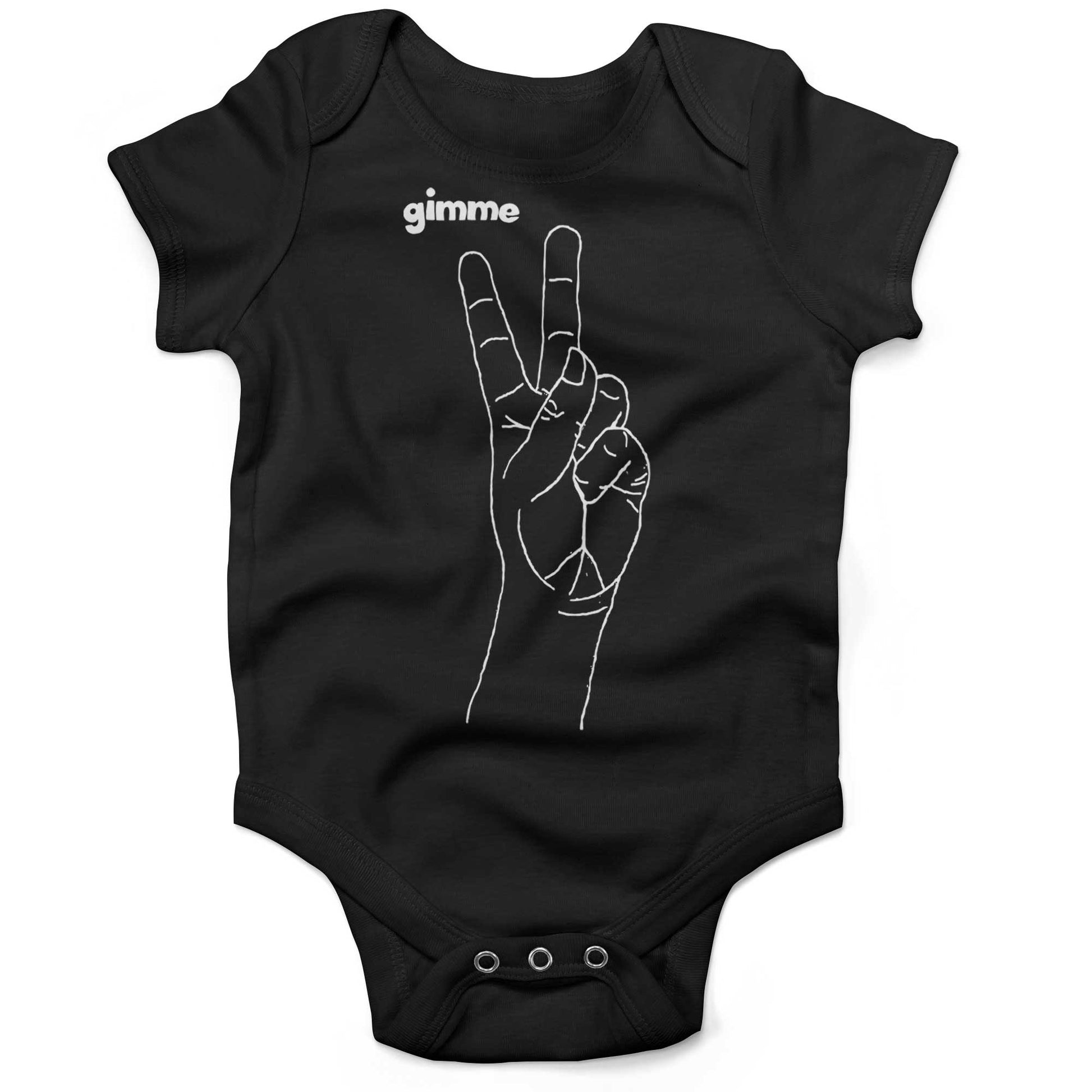 Peace Hand Symbol Infant Bodysuit or Raglan Tee-Organic Black-3-6 months