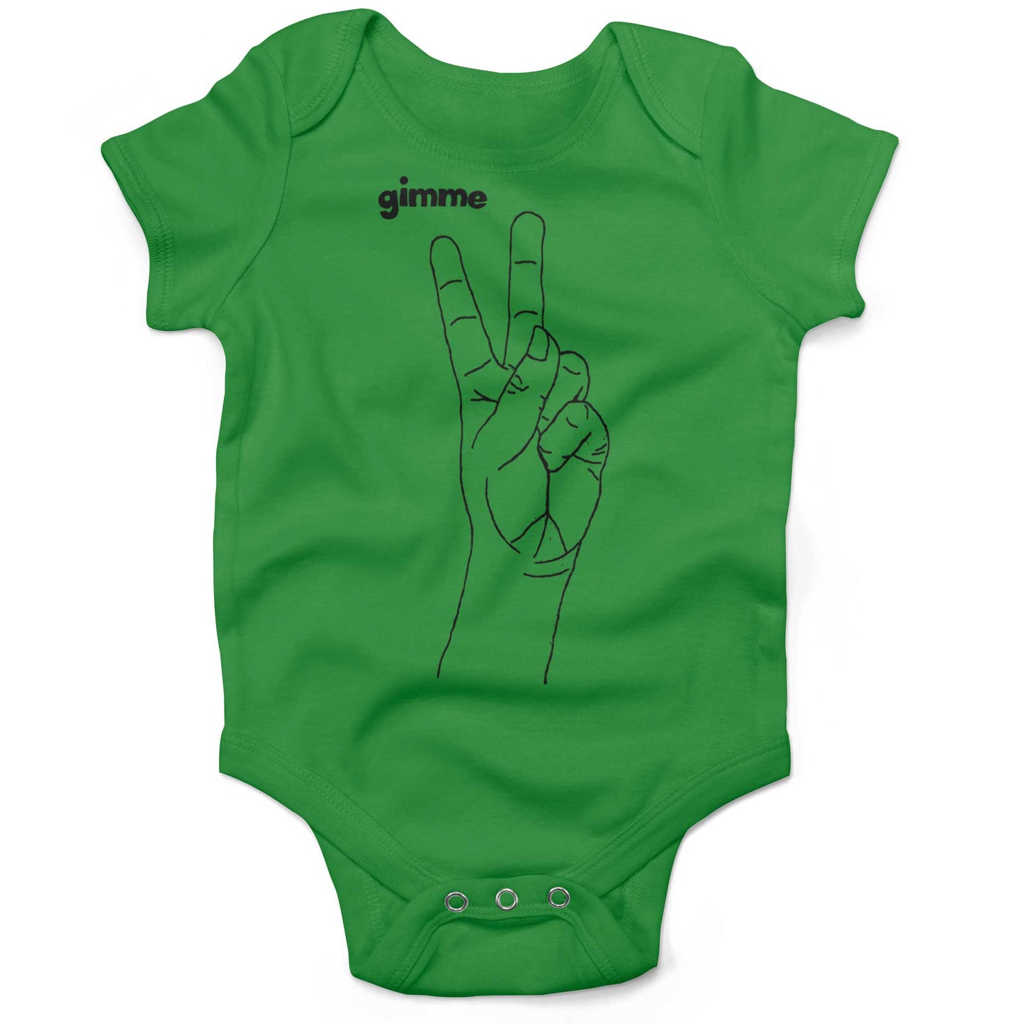 Peace Hand Symbol Infant Bodysuit or Raglan Tee-Grass Green-3-6 months
