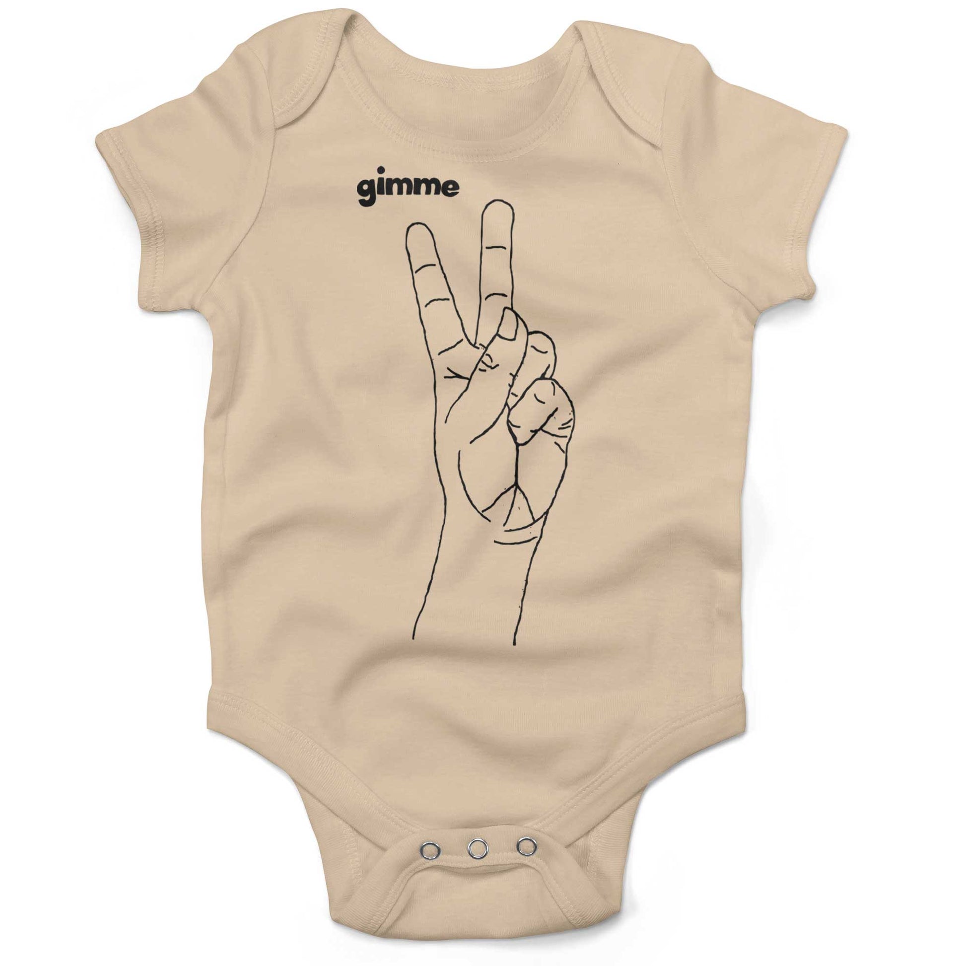 Peace Hand Symbol Infant Bodysuit or Raglan Tee-Organic Natural-3-6 months