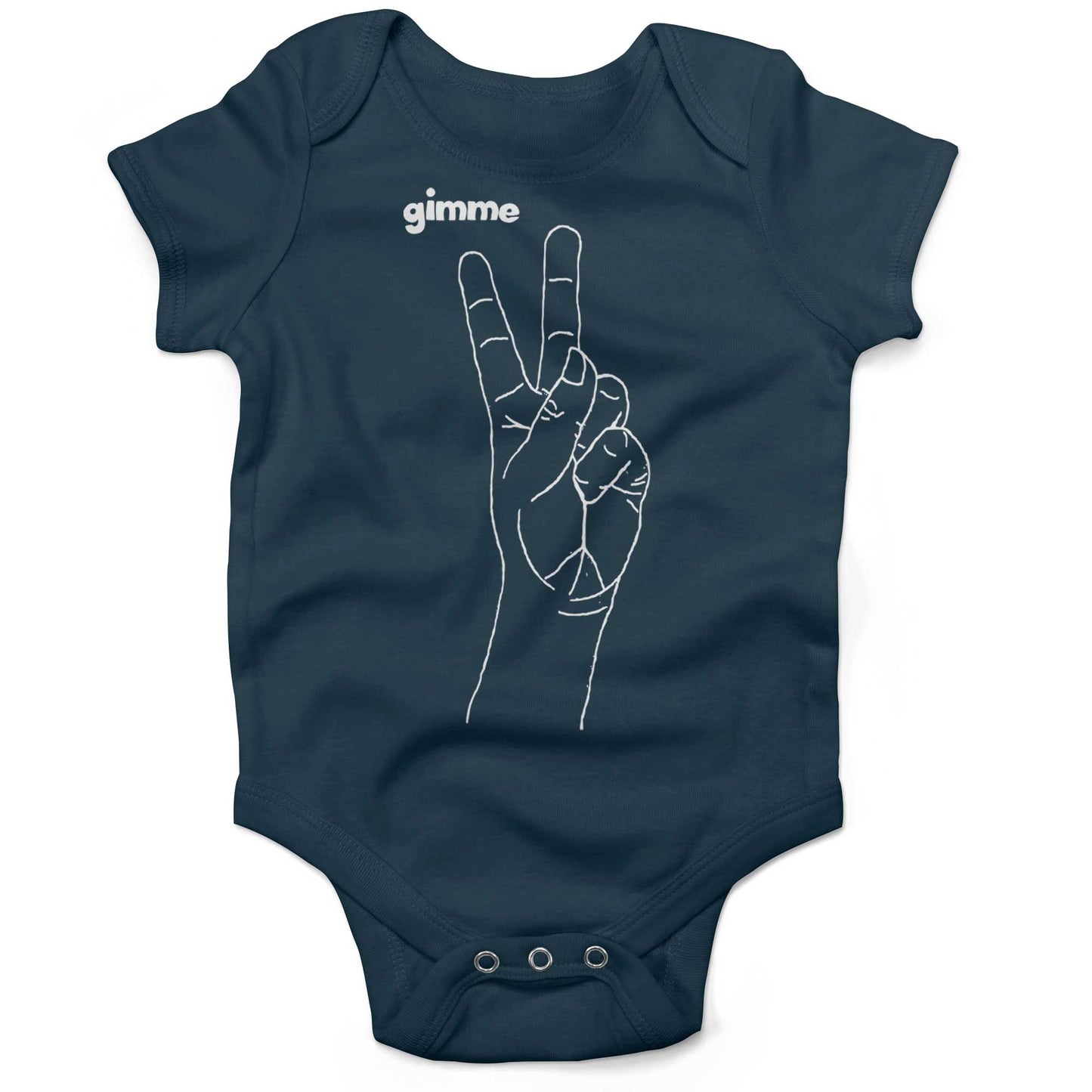Peace Hand Symbol Infant Bodysuit or Raglan Tee-Organic Pacific Blue-3-6 months