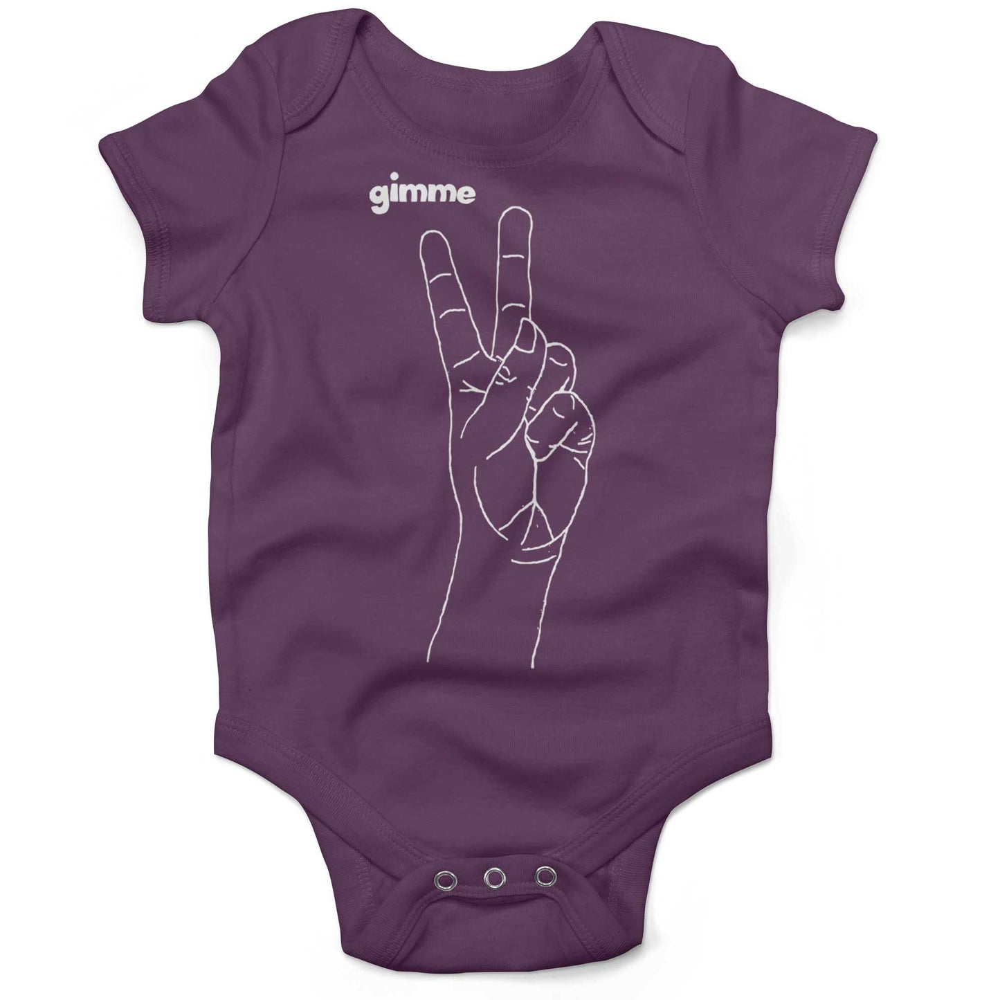 Peace Hand Symbol Infant Bodysuit or Raglan Tee-Organic Purple-3-6 months