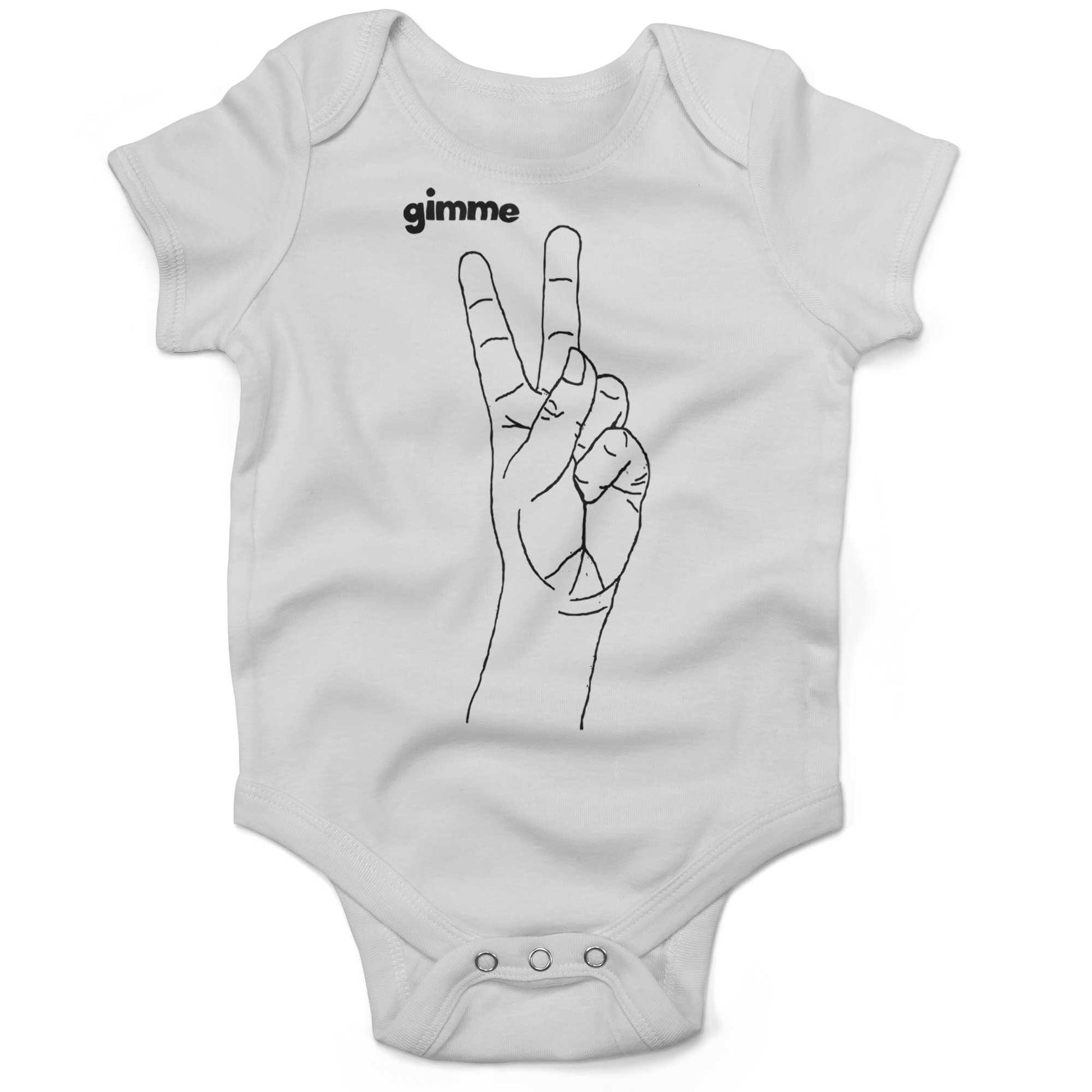 Peace Hand Symbol Infant Bodysuit or Raglan Tee-White-3-6 months