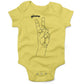 Peace Hand Symbol Infant Bodysuit or Raglan Tee-Yellow-3-6 months