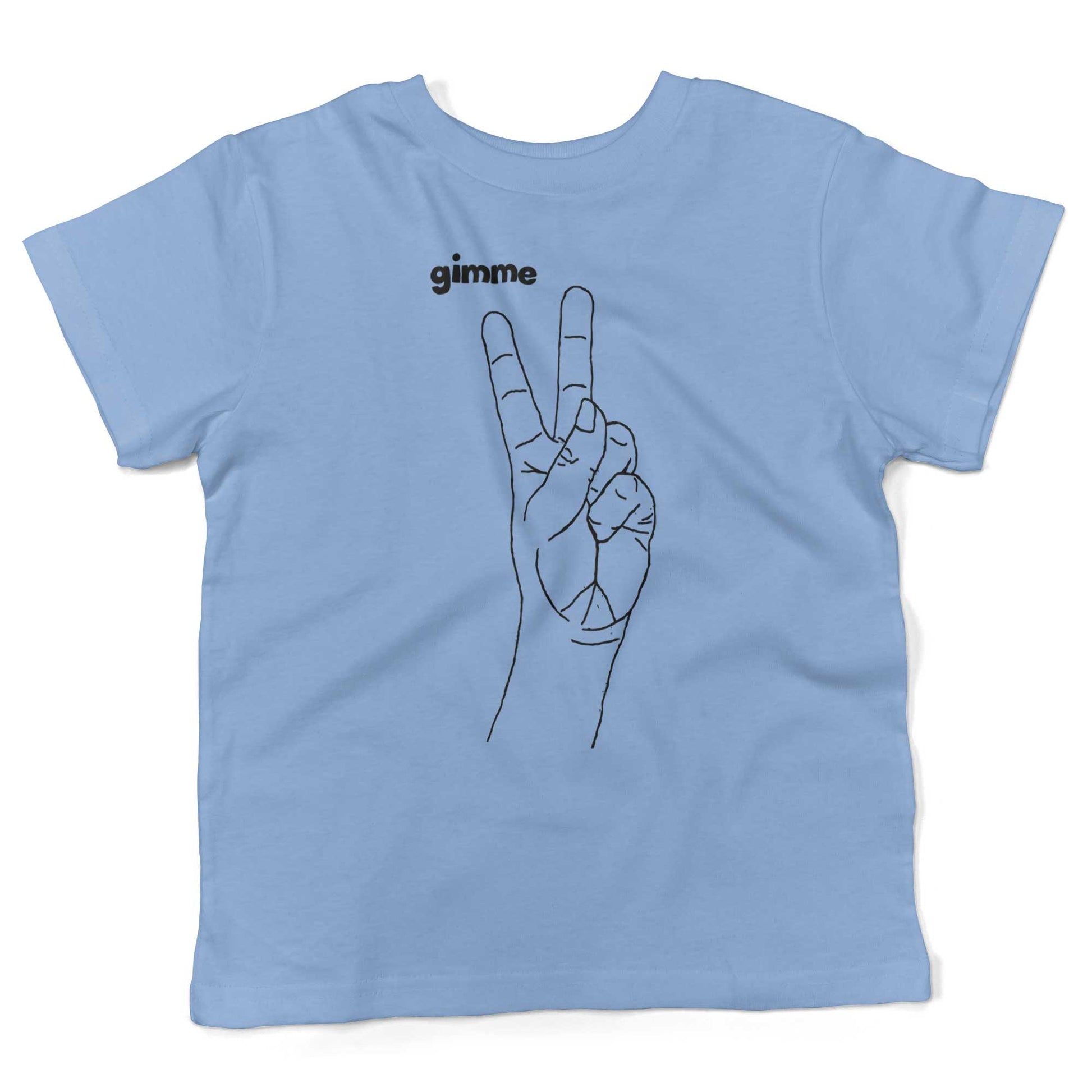 Peace Hand Symbol Toddler Shirt-Organic Baby Blue-2T