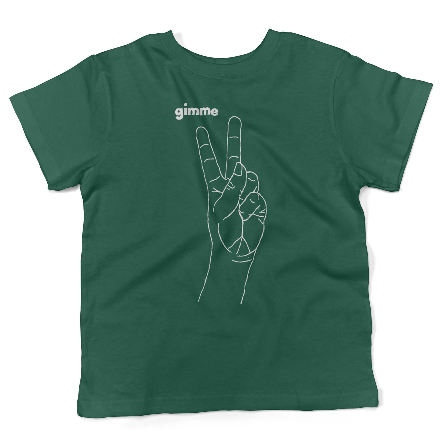 Peace Hand Symbol Toddler Shirt-Kelly Green-2T