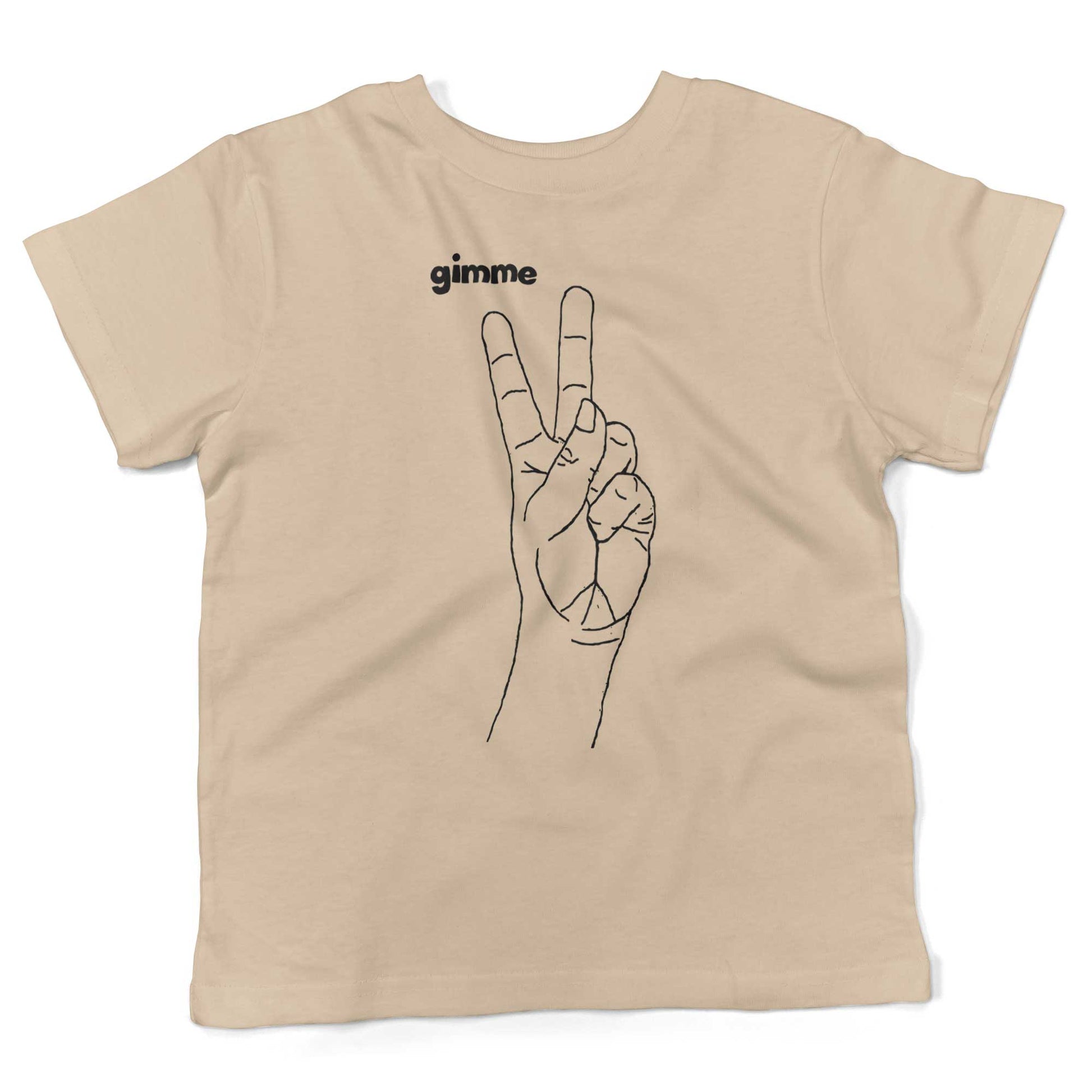 Peace Hand Symbol Toddler Shirt-Organic Natural-2T
