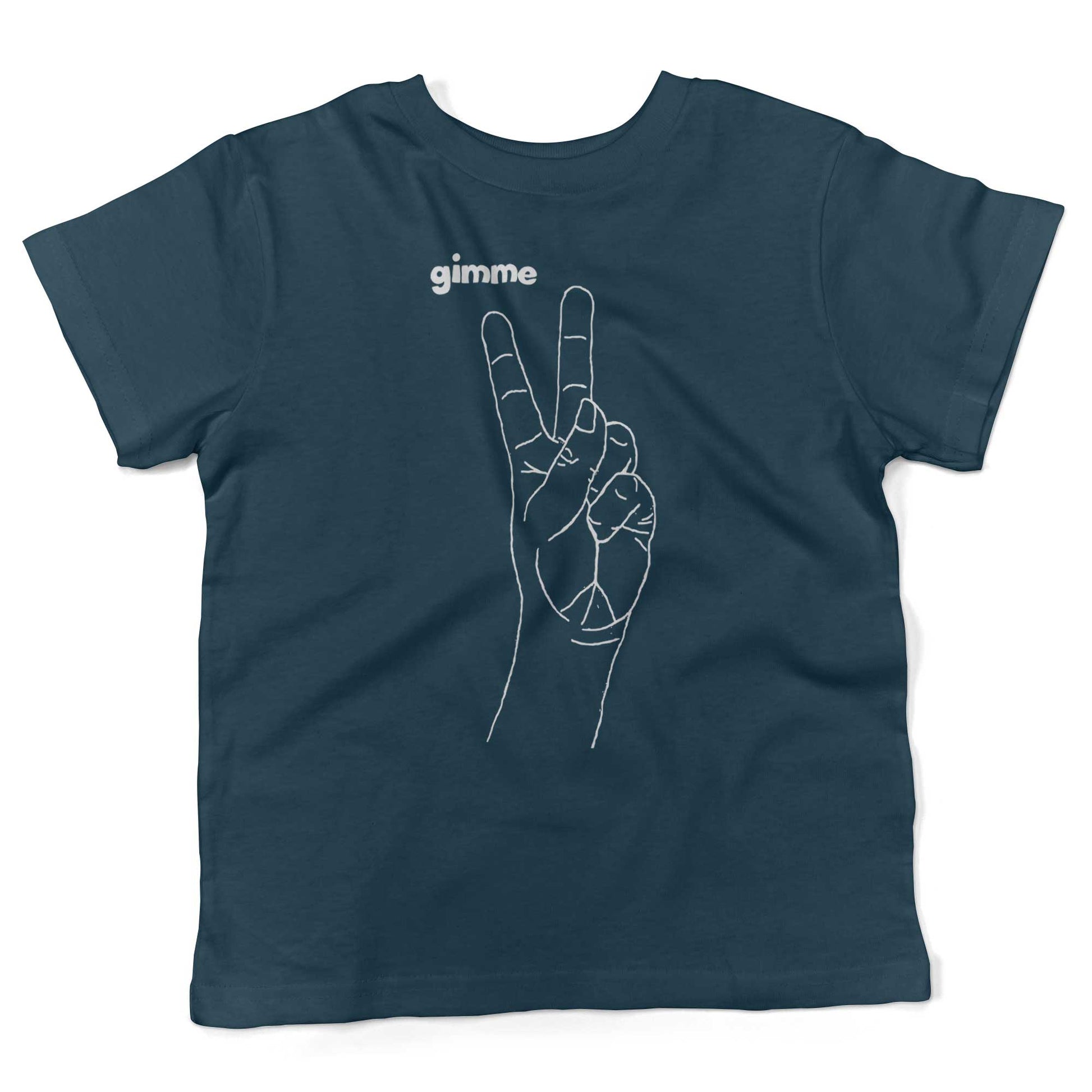Peace Hand Symbol Toddler Shirt-Organic Pacific Blue-2T