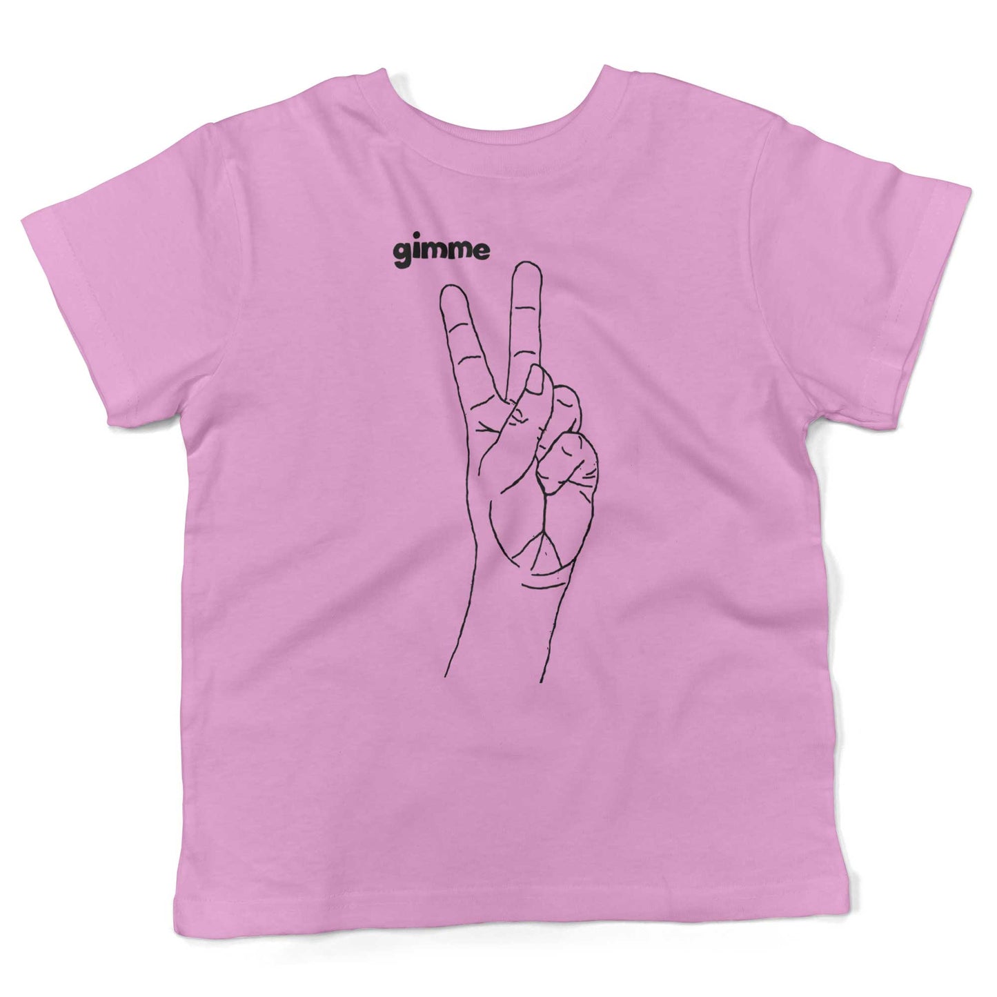 Peace Hand Symbol Toddler Shirt-Organic Pink-2T