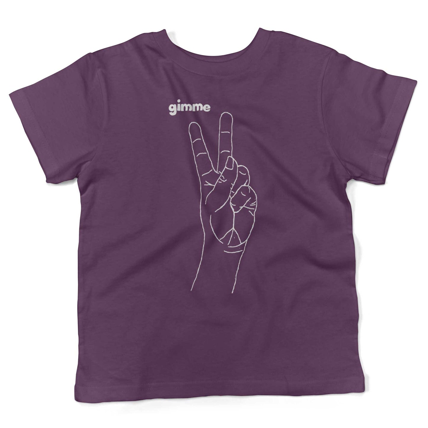 Peace Hand Symbol Toddler Shirt-Organic Purple-2T