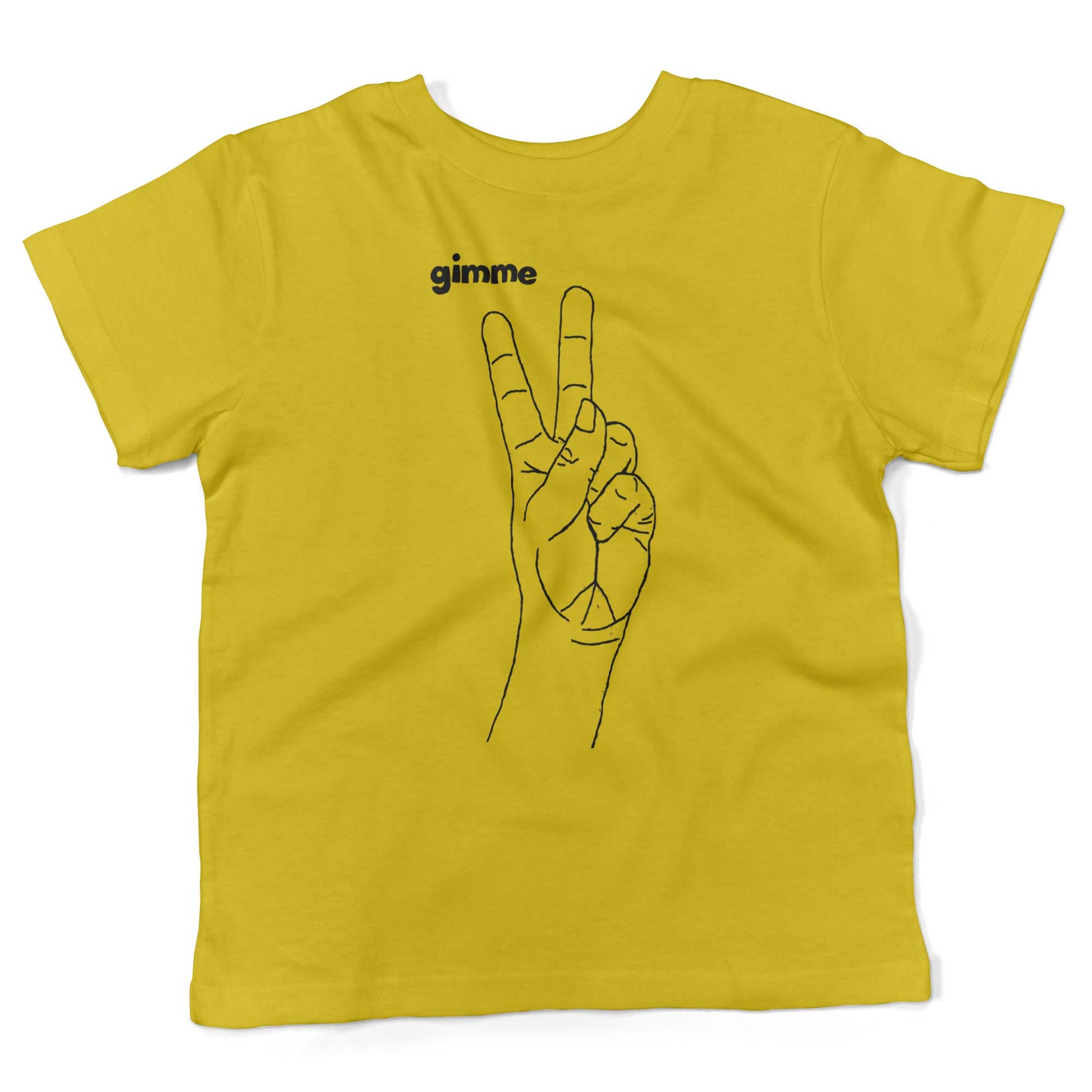 Peace Hand Symbol Toddler Shirt-Sunshine Yellow-2T